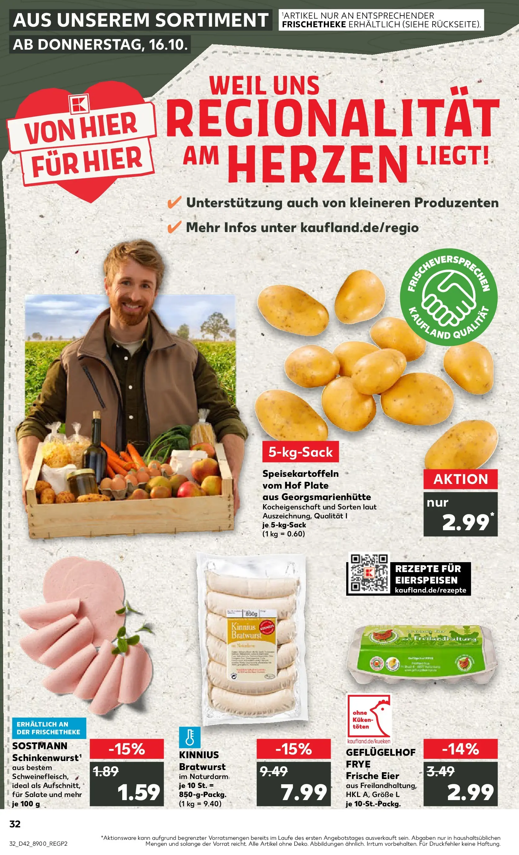 Prospekt Kaufland ab 19.10.2025 » Angebote und Werbung Online | Seite: 32 | Produkte: Eier, Bratwurst Prospekt Kaufland ab 19.10.2025 » Angebote Online zum Blättern | Seite: 32 | Produkte: Eier, Bratwurst