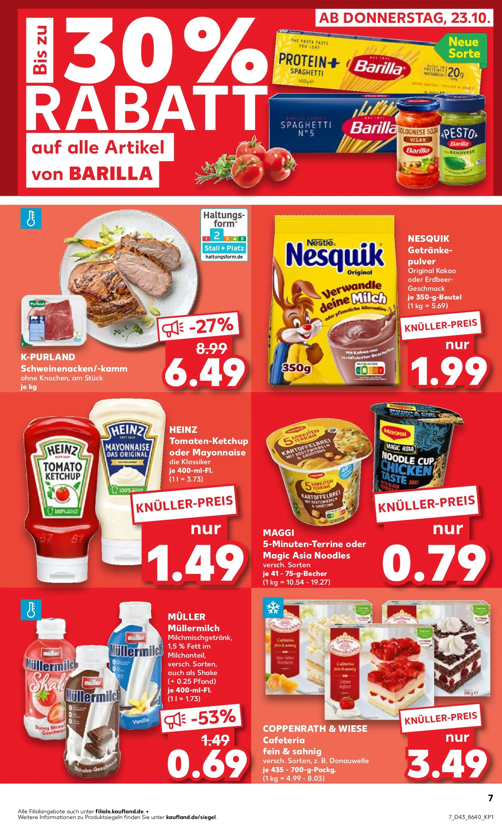 Prospekt Kaufland ab 22.10.2025 » Angebote Online zum Blättern | Seite: 7 | Produkte: Nesquik, Maggi, Mayonnaise, Müllermilch