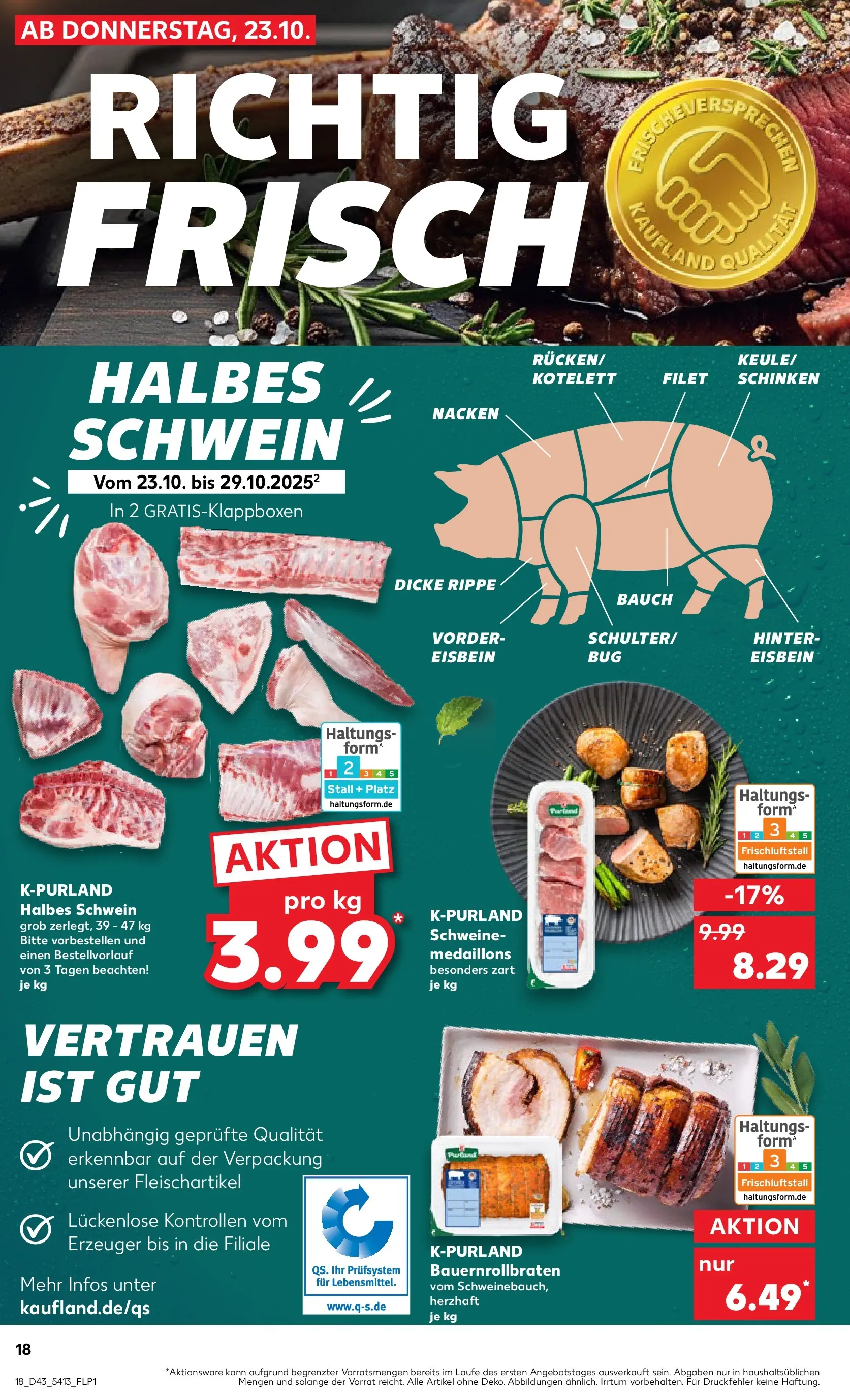 Prospekt Kaufland ab 22.10.2025 » Angebote Online zum Blättern | Seite: 18 | Produkte: Schinken