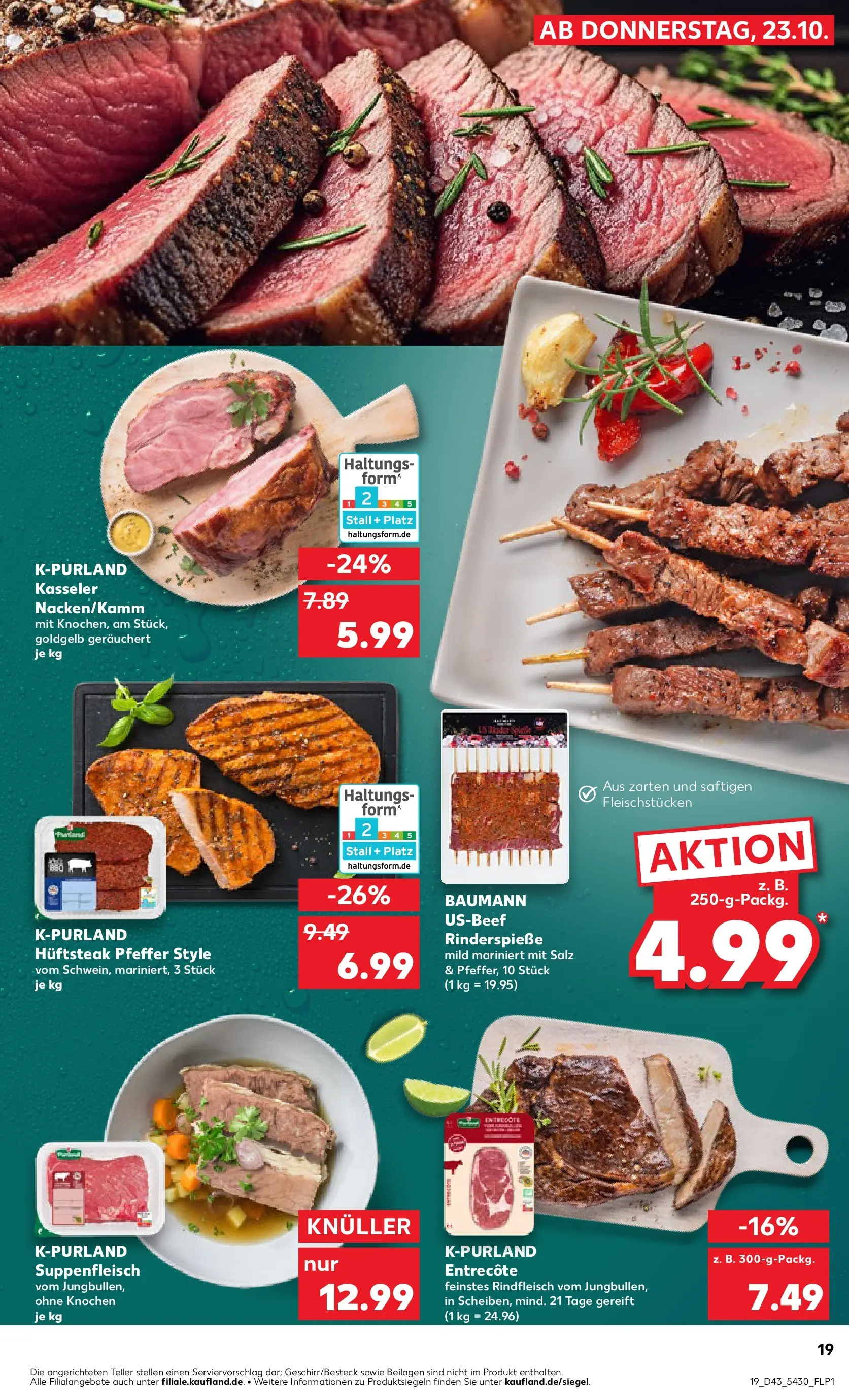 Prospekt Kaufland ab 22.10.2025 » Angebote Online zum Blättern | Seite: 19 | Produkte: Salz, Pfeffer, Suppenfleisch, Rindfleisch