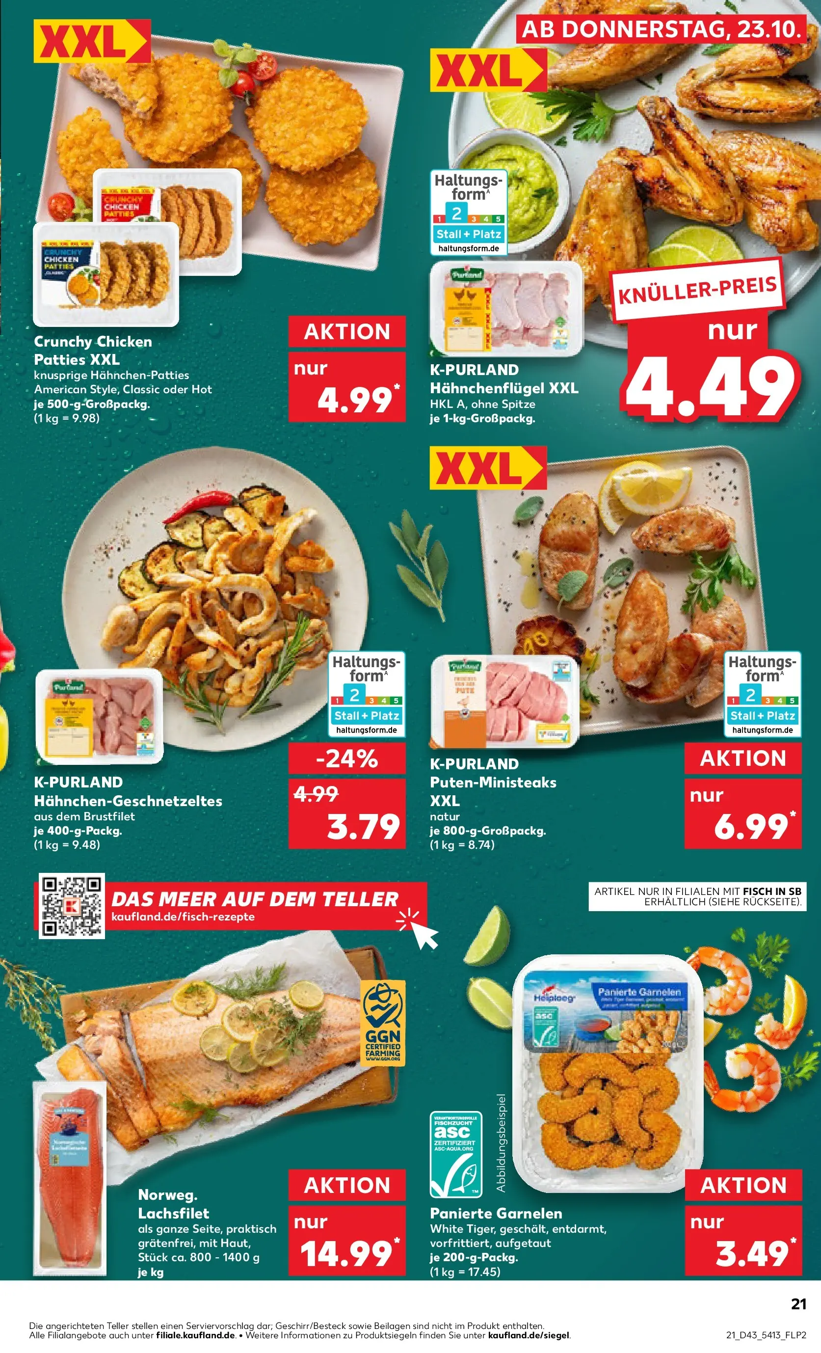 Prospekt Kaufland ab 22.10.2025 » Angebote Online zum Blättern | Seite: 21 | Produkte: Garnelen, Fisch