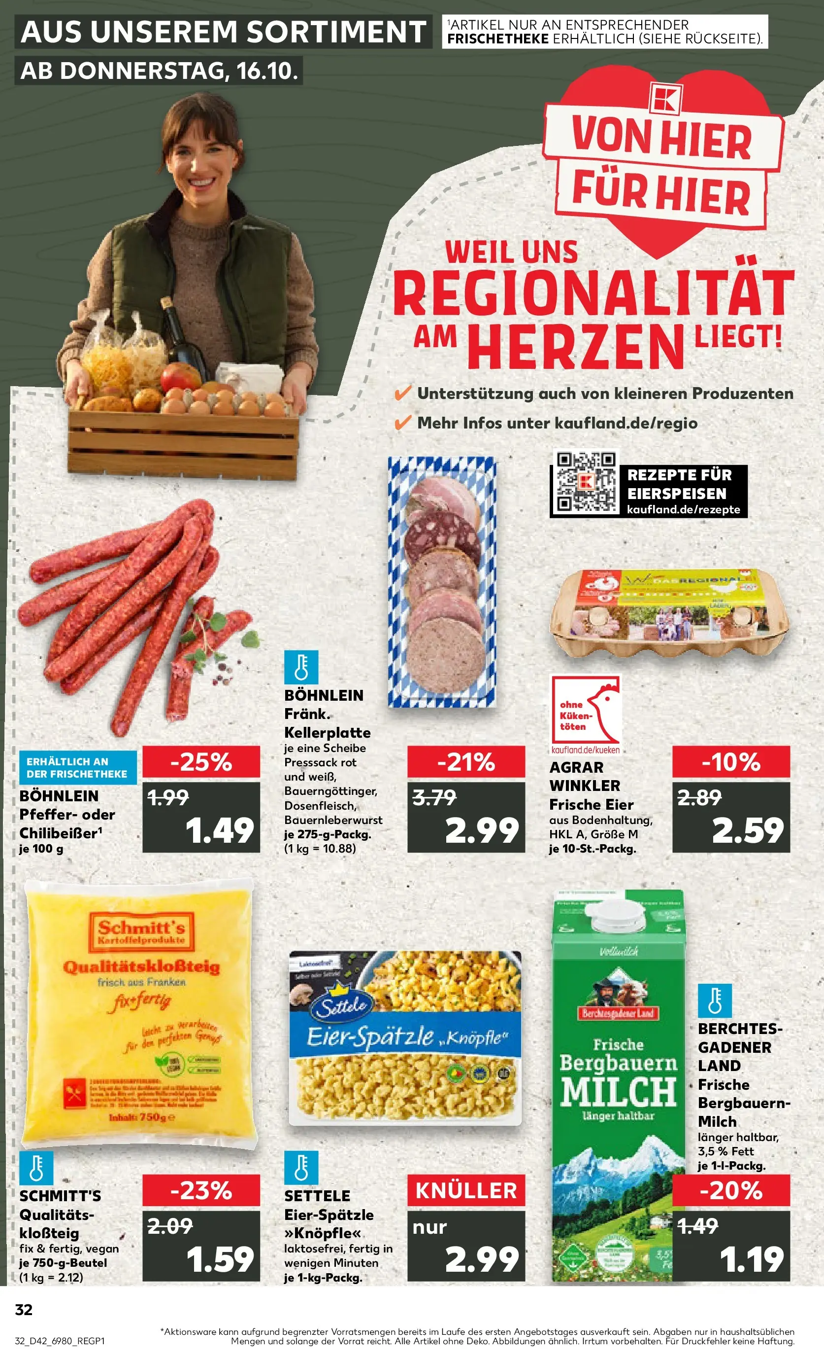 Prospekt Kaufland ab 19.10.2025 » Angebote Online zum Blättern | Seite: 32 | Produkte: Milch, Eier, Pfeffer