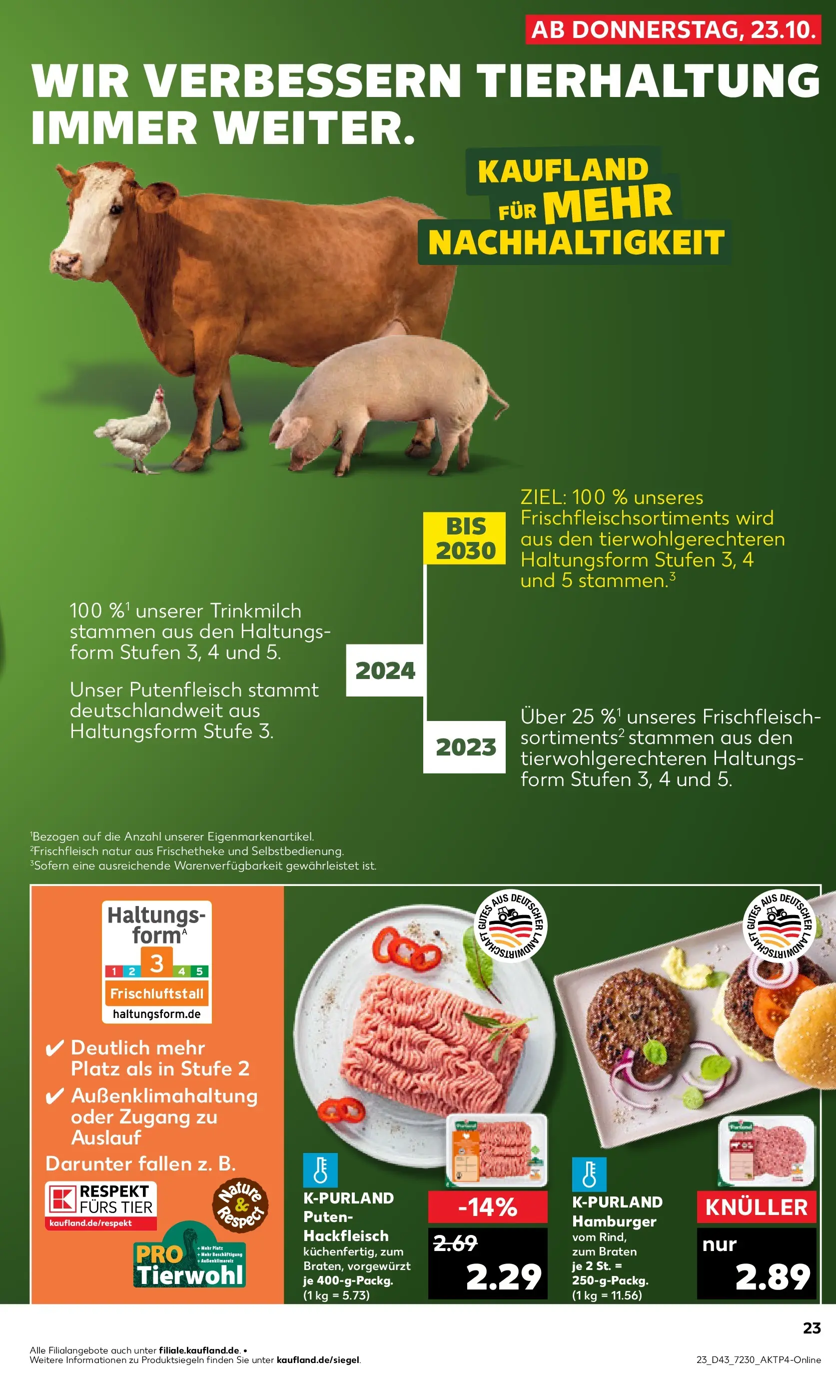 Prospekt Kaufland ab 22.10.2025 » Angebote Online zum Blättern | Seite: 23 | Produkte: Hackfleisch