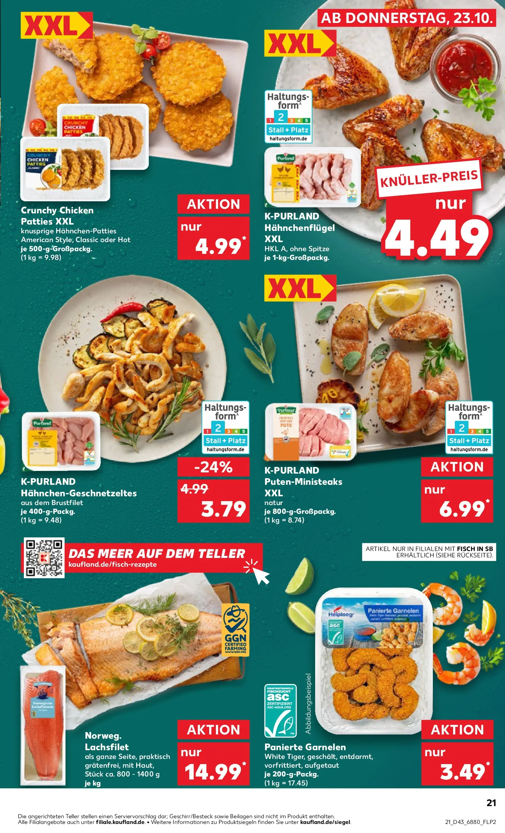Prospekt Kaufland ab 22.10.2025 » Angebote Online zum Blättern | Seite: 21 | Produkte: Garnelen, Fisch