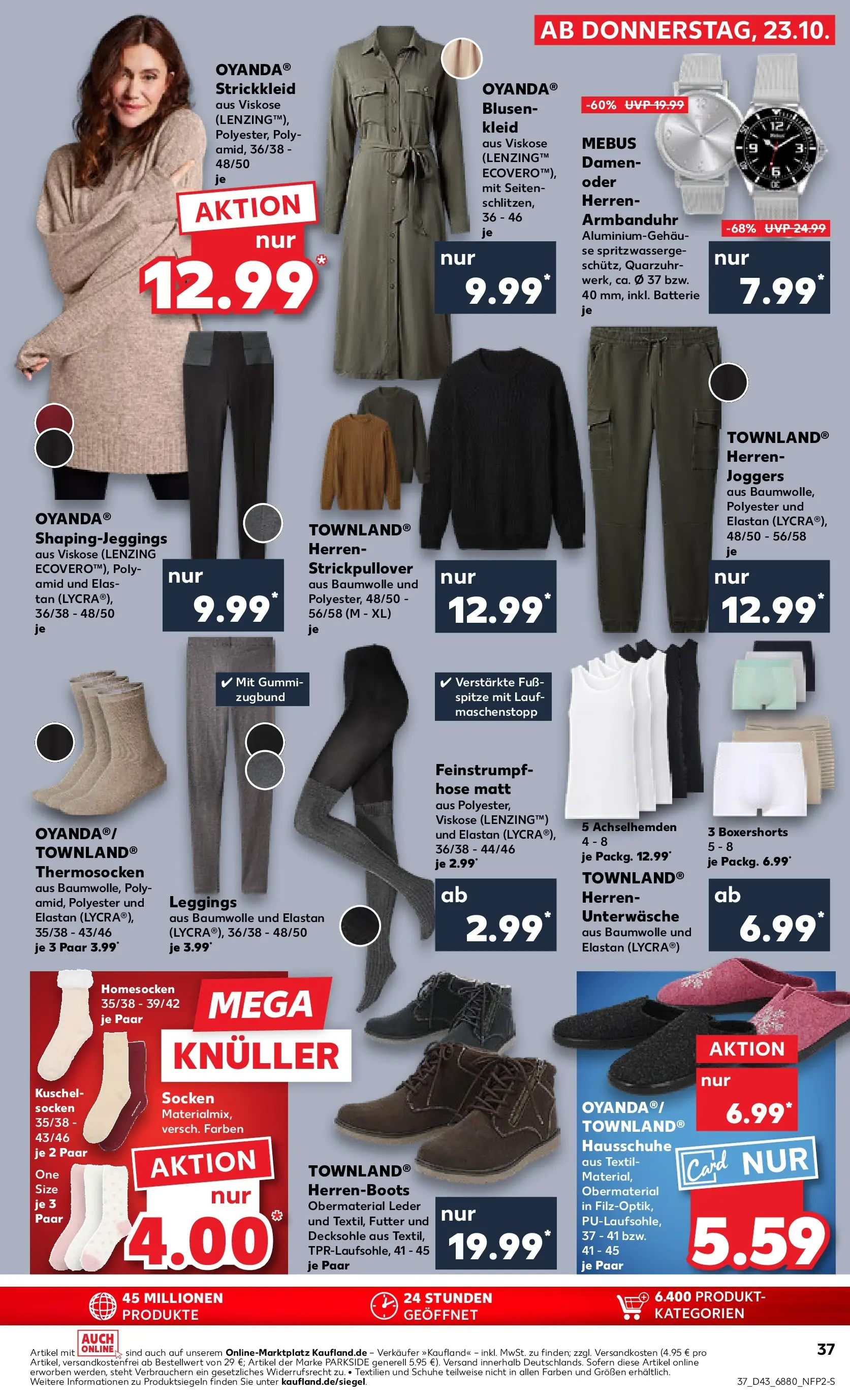 Prospekt Kaufland ab 22.10.2025 » Angebote Online zum Blättern | Seite: 37 | Produkte: Batterie, Unterwäsche, Leggings, Hausschuhe