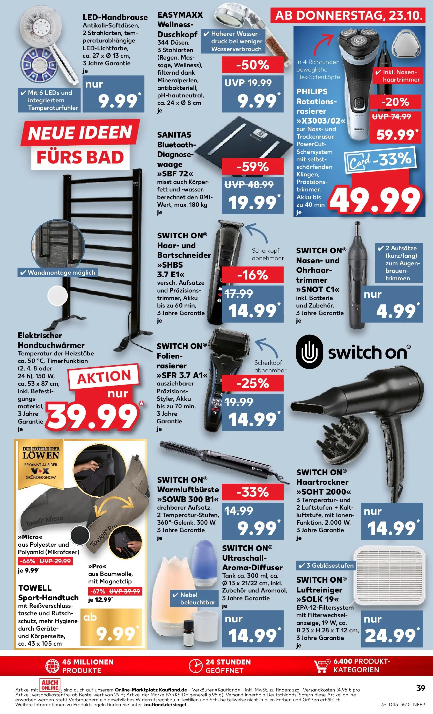 Prospekt Kaufland ab 22.10.2025 » Angebote Online zum Blättern | Seite: 39 | Produkte: Batterie, Bad, Wasser, Duschkopf
