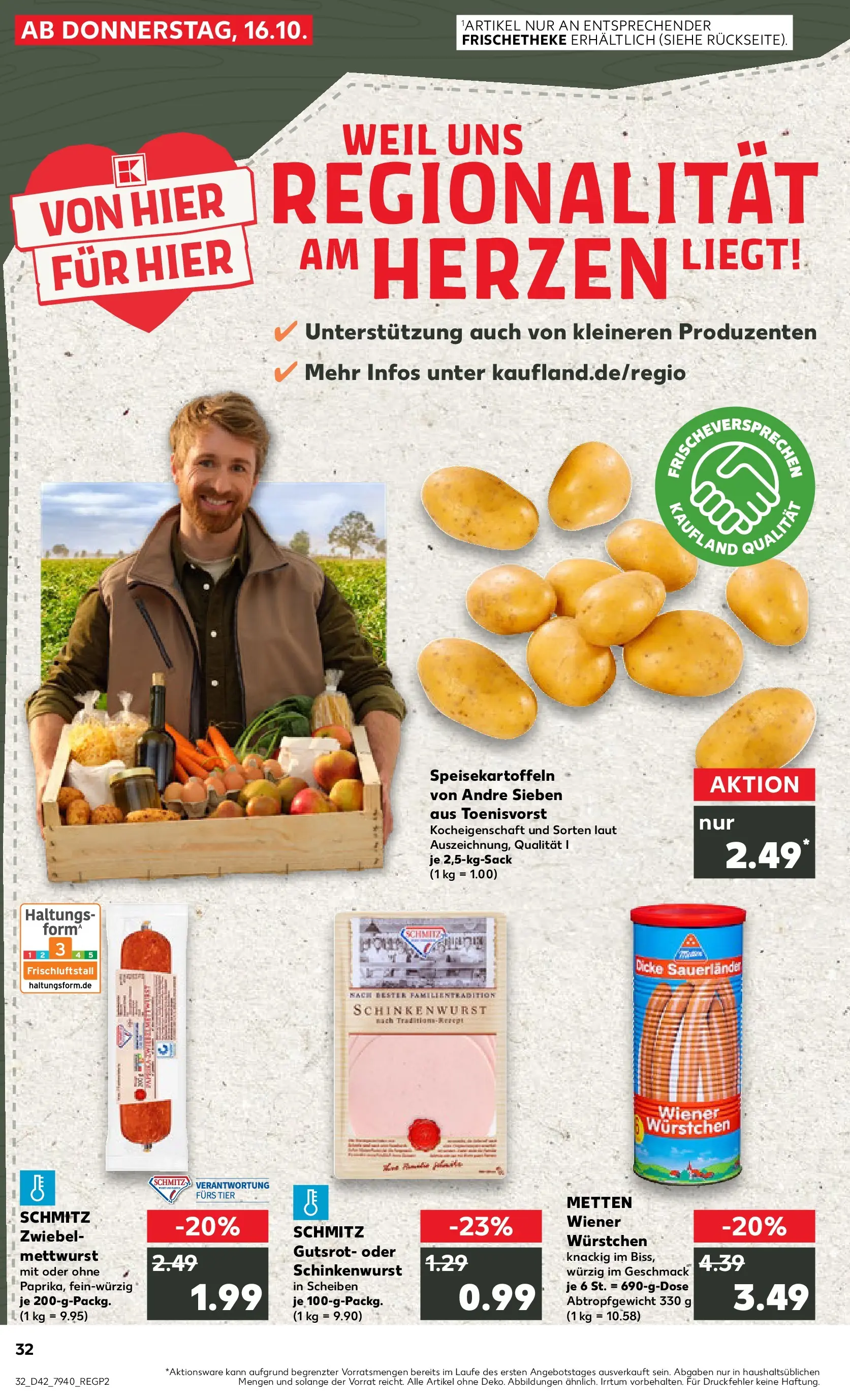 Prospekt Kaufland ab 19.10.2025 » Angebote und Werbung Online | Seite: 32 | Produkte: Wiener wurstchen Prospekt Kaufland ab 19.10.2025 » Angebote Online zum Blättern | Seite: 32 | Produkte: Wiener wurstchen