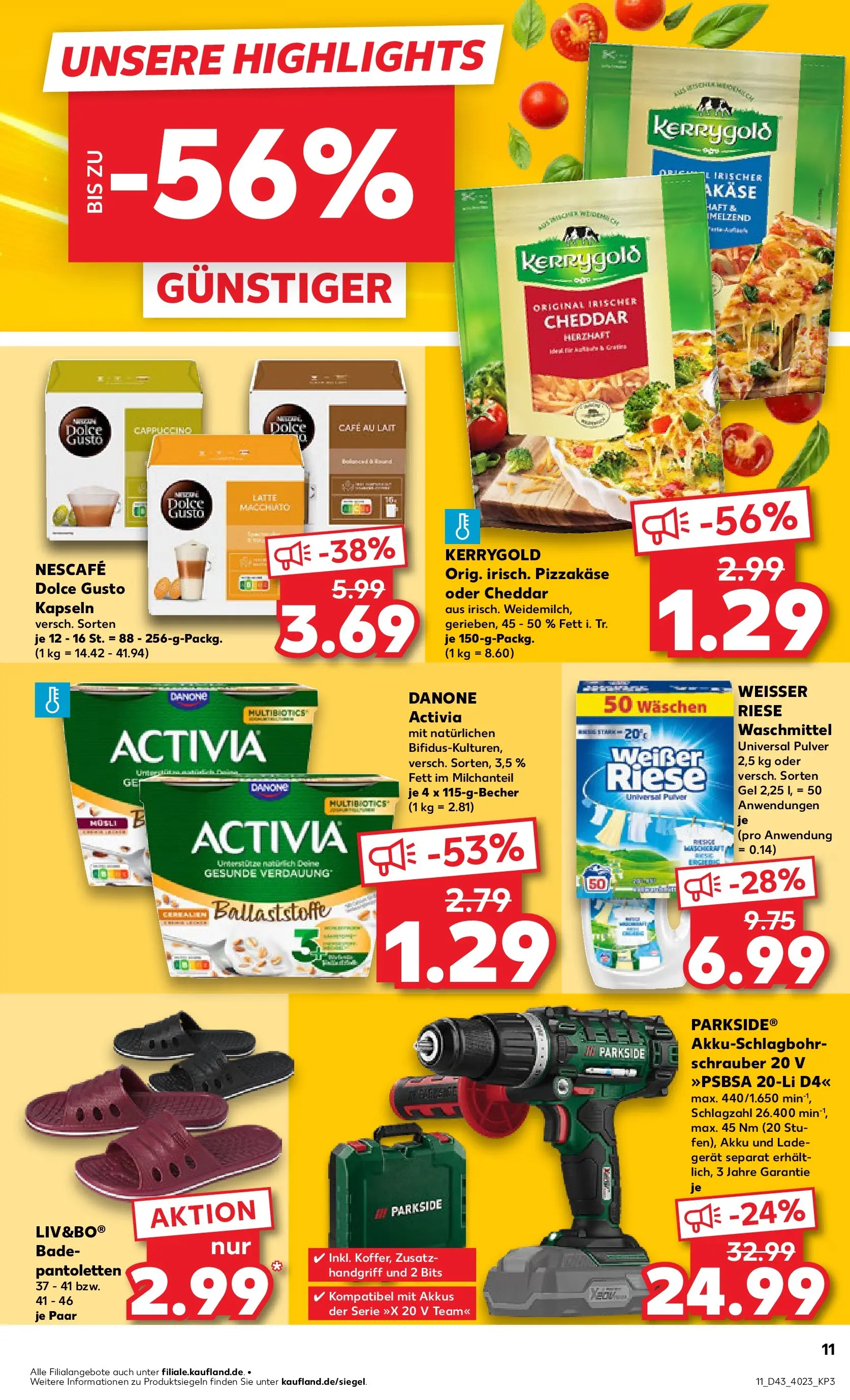 Prospekt Kaufland ab 22.10.2025 » Angebote Online zum Blättern | Seite: 11 | Produkte: Nescafe, Danone activia, Dolce Gusto kapseln, Ladegerät