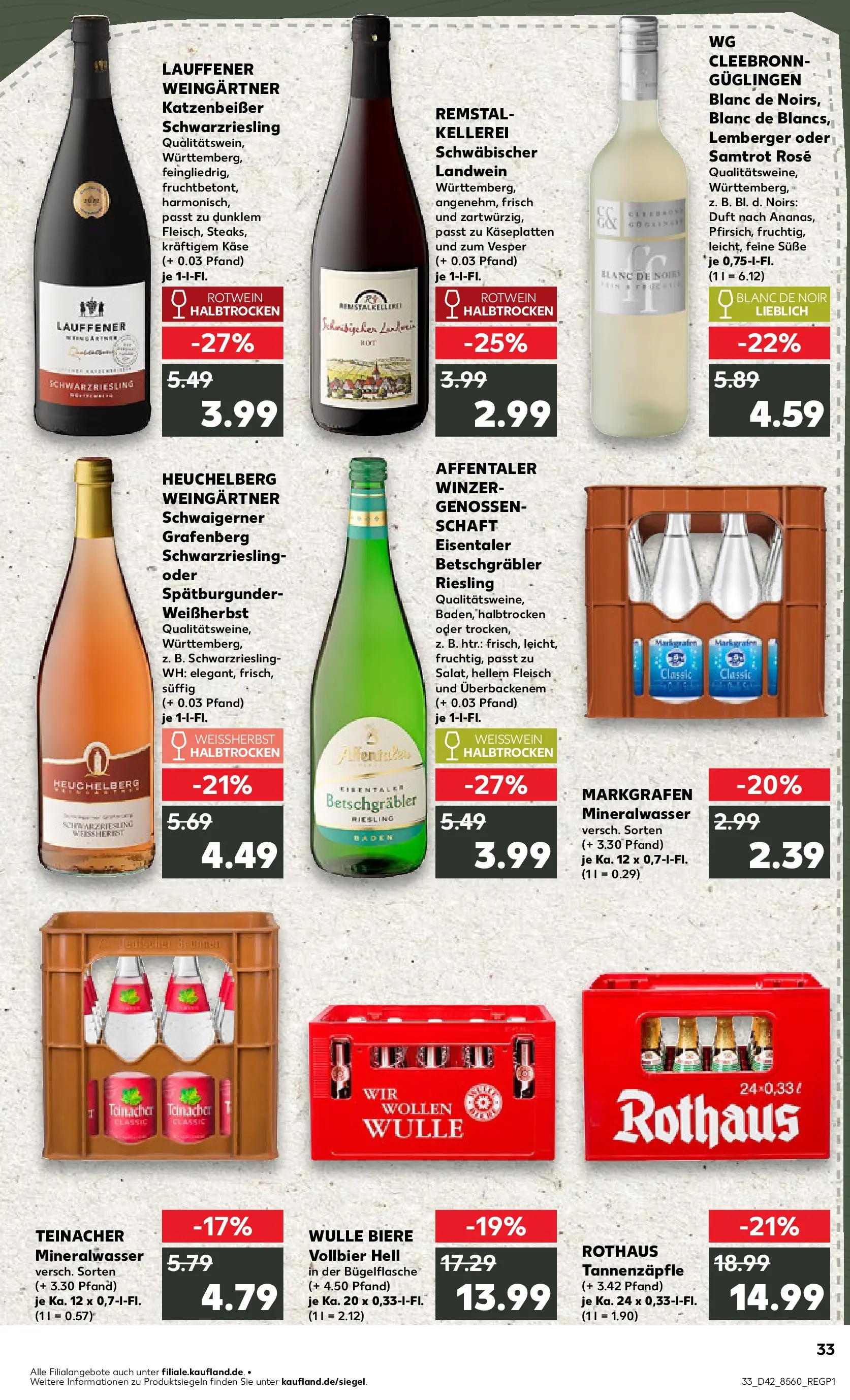 Prospekt Kaufland ab 19.10.2025 » Angebote Online zum Blättern | Seite: 33 | Produkte: Käse, Duft, Mineralwasser, Fleisch