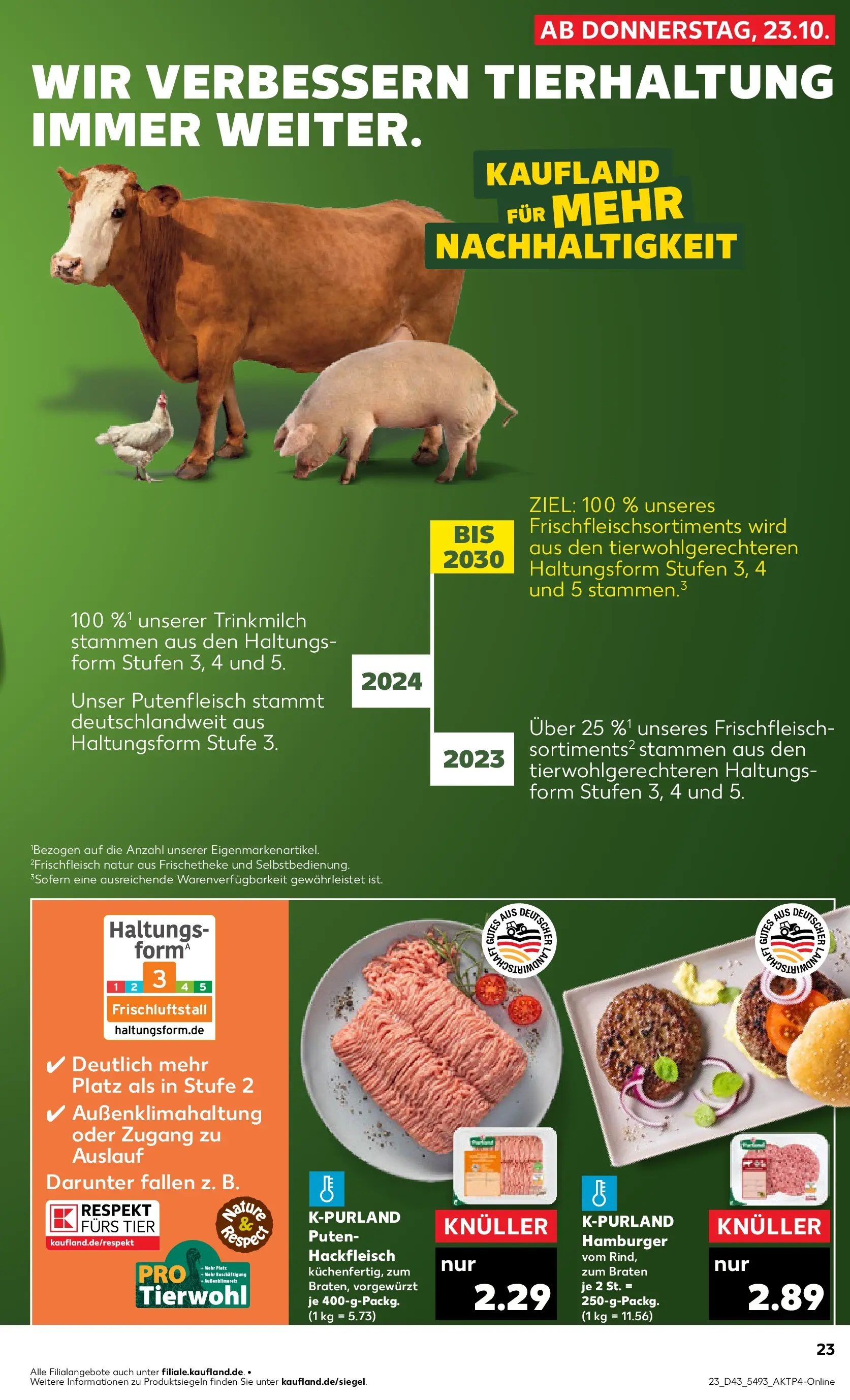 Prospekt Kaufland ab 22.10.2025 » Angebote Online zum Blättern | Seite: 23 | Produkte: Hackfleisch