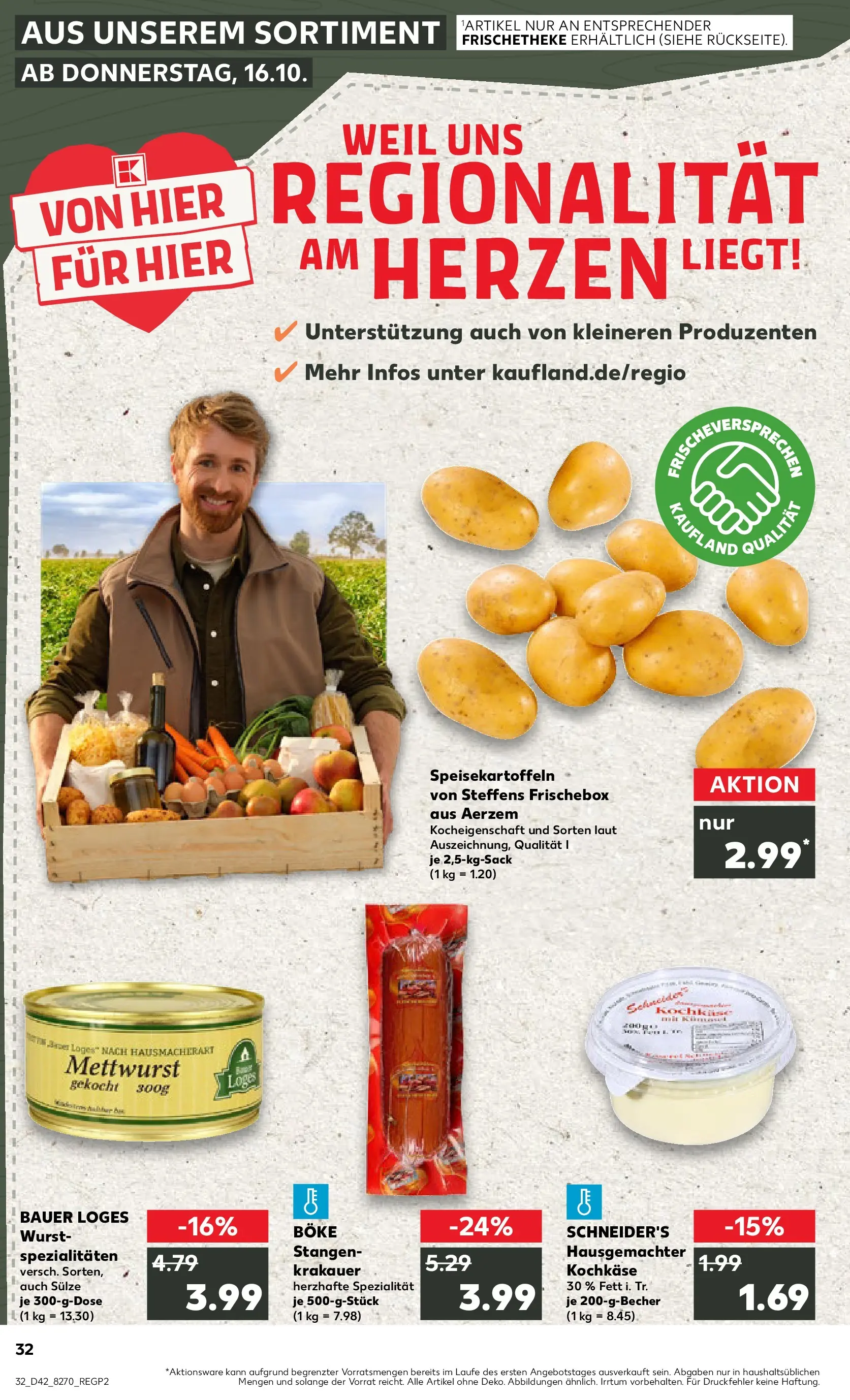 Prospekt Kaufland ab 19.10.2025 » Angebote und Werbung Online | Seite: 32 | Produkte: Wurst Prospekt Kaufland ab 19.10.2025 » Angebote Online zum Blättern | Seite: 32 | Produkte: Wurst