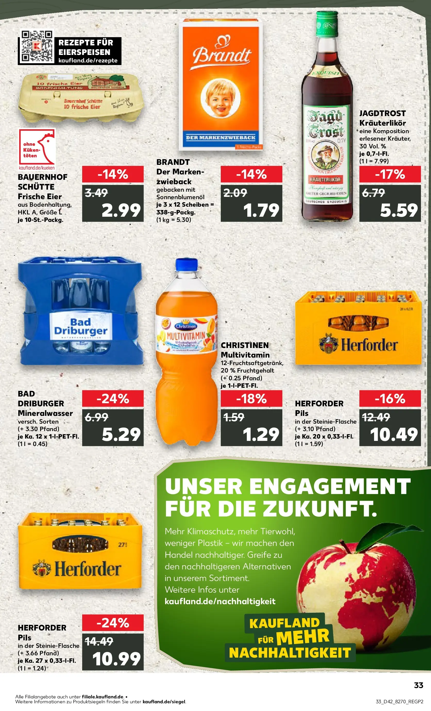 Prospekt Kaufland ab 19.10.2025 » Angebote und Werbung Online | Seite: 33 | Produkte: Eier, Sonnenblumenol, Bad, Mineralwasser Prospekt Kaufland ab 19.10.2025 » Angebote Online zum Blättern | Seite: 33 | Produkte: Eier, Sonnenblumenol, Bad, Mineralwasser