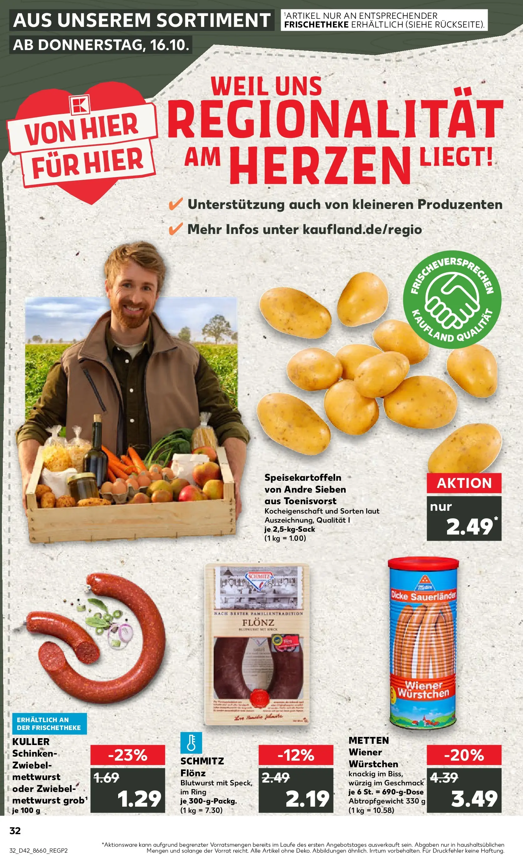 Prospekt Kaufland ab 19.10.2025 » Angebote und Werbung Online | Seite: 32 | Produkte: Wiener wurstchen, Schinken Prospekt Kaufland ab 19.10.2025 » Angebote Online zum Blättern | Seite: 32 | Produkte: Wiener wurstchen, Schinken