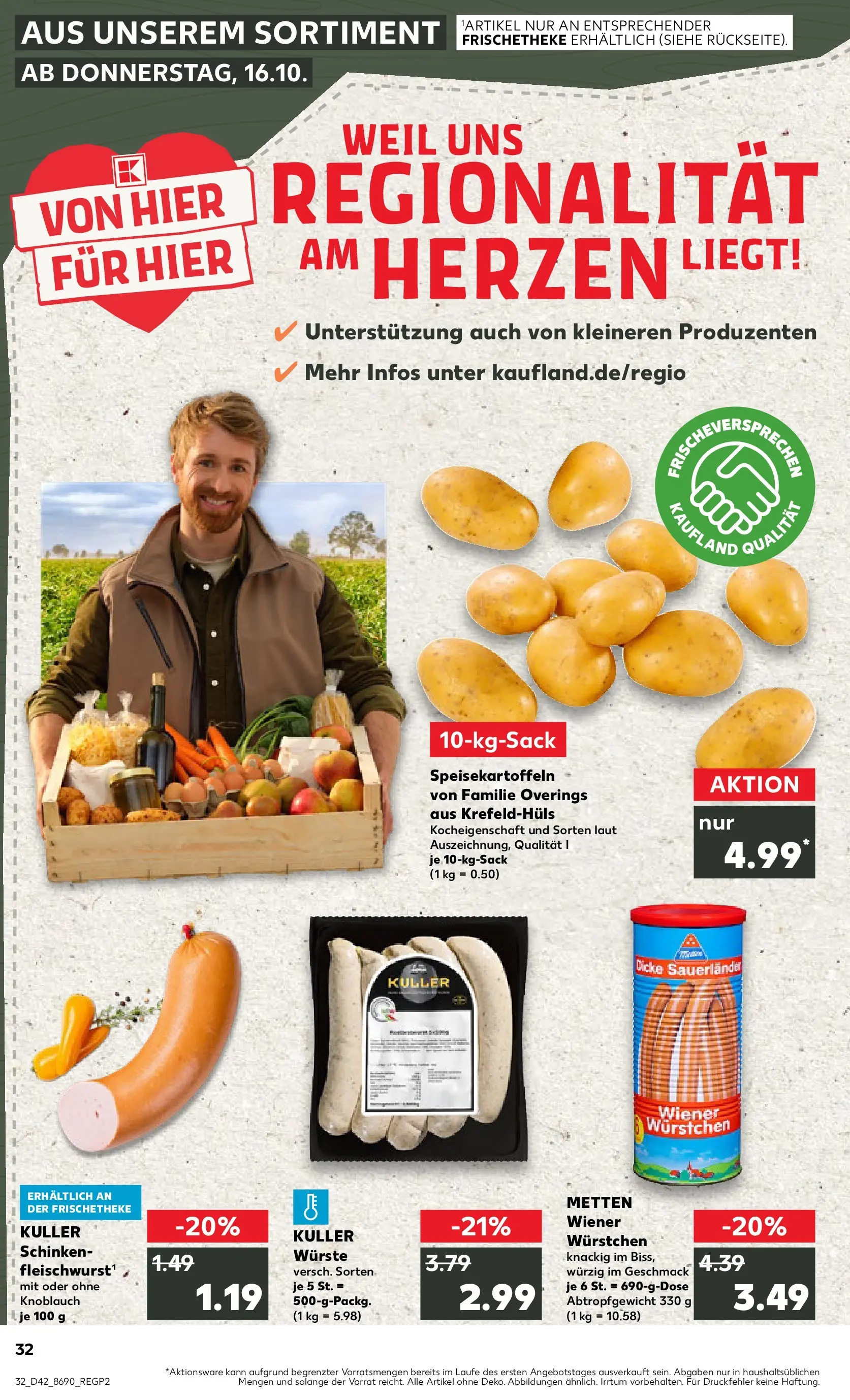 Prospekt Kaufland ab 19.10.2025 » Angebote und Werbung Online | Seite: 32 | Produkte: Wiener wurstchen, Knoblauch, Schinken Prospekt Kaufland ab 19.10.2025 » Angebote Online zum Blättern | Seite: 32 | Produkte: Wiener wurstchen, Knoblauch, Schinken