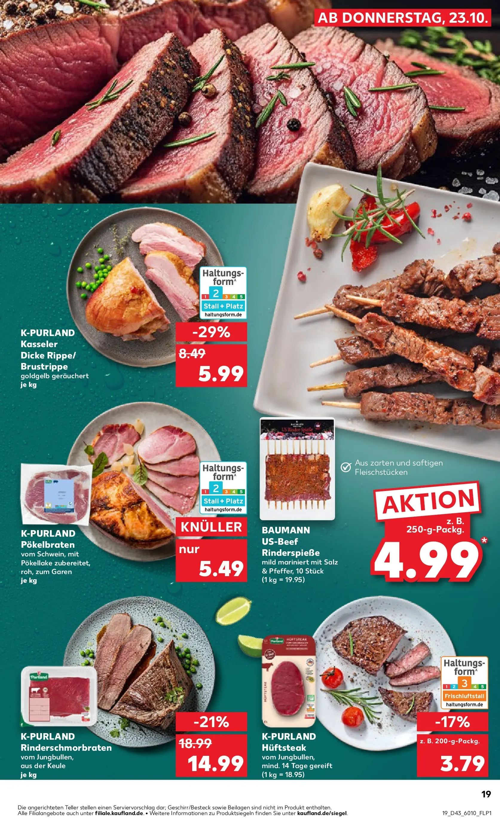 Prospekt Kaufland ab 22.10.2025 » Angebote Online zum Blättern | Seite: 19 | Produkte: Salz, Steak