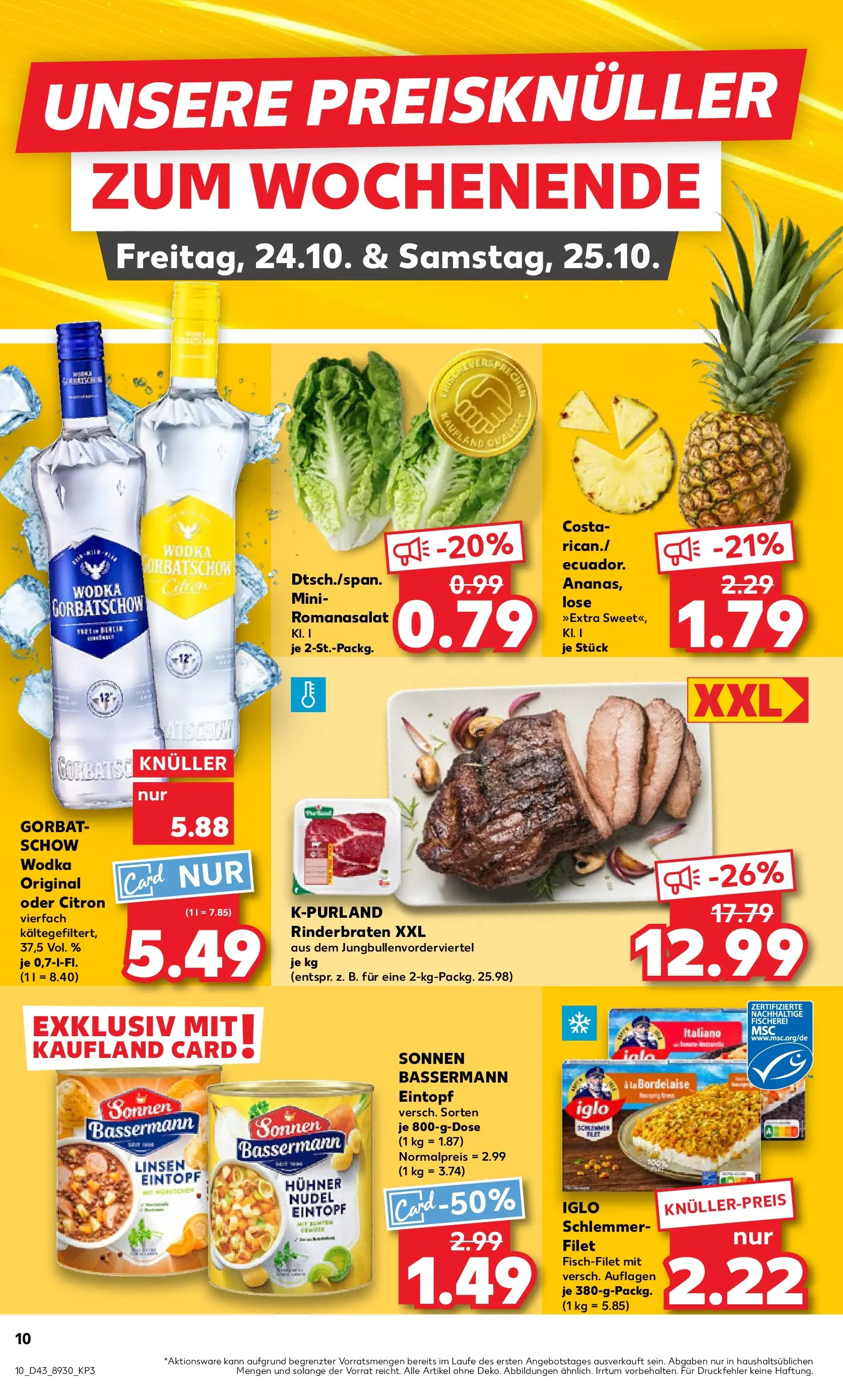 Prospekt Kaufland ab 22.10.2025 » Angebote Online zum Blättern | Seite: 10 | Produkte: Iglo, Wodka gorbatschow, Vodka, Wodka
