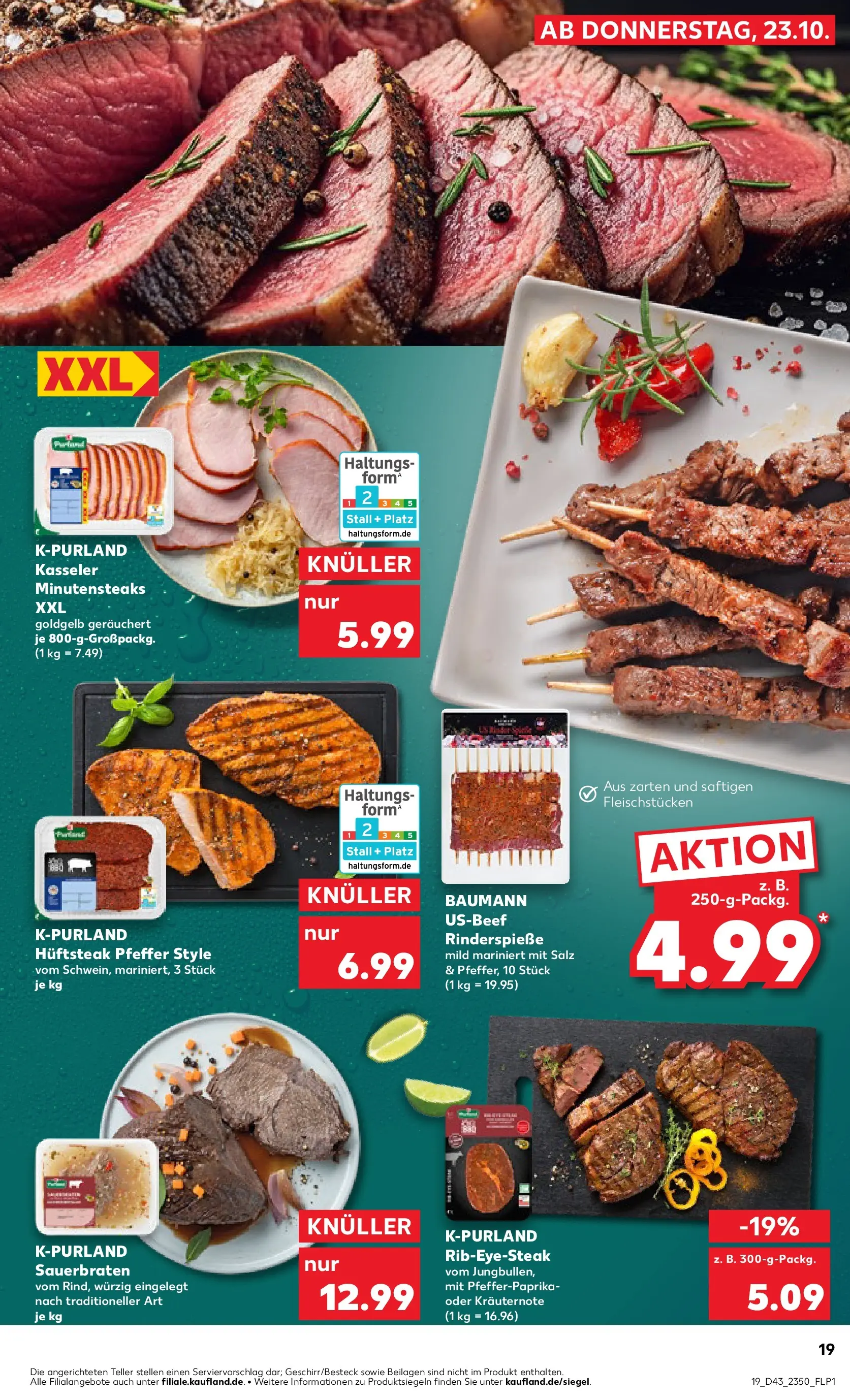 Prospekt Kaufland ab 22.10.2025 » Angebote Online zum Blättern | Seite: 19 | Produkte: Salz, Pfeffer, Steak
