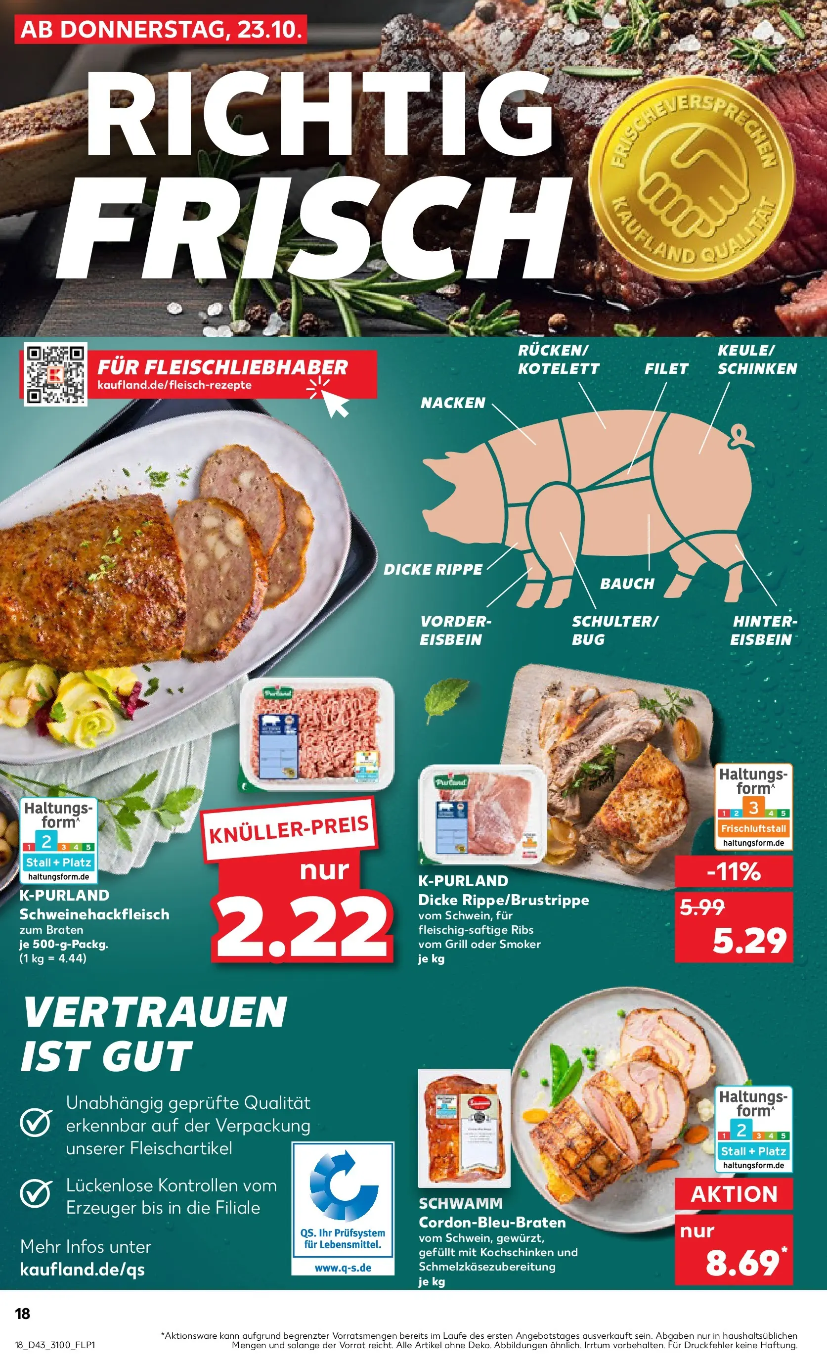 Prospekt Kaufland ab 22.10.2025 » Angebote Online zum Blättern | Seite: 18 | Produkte: Grill, Schinken