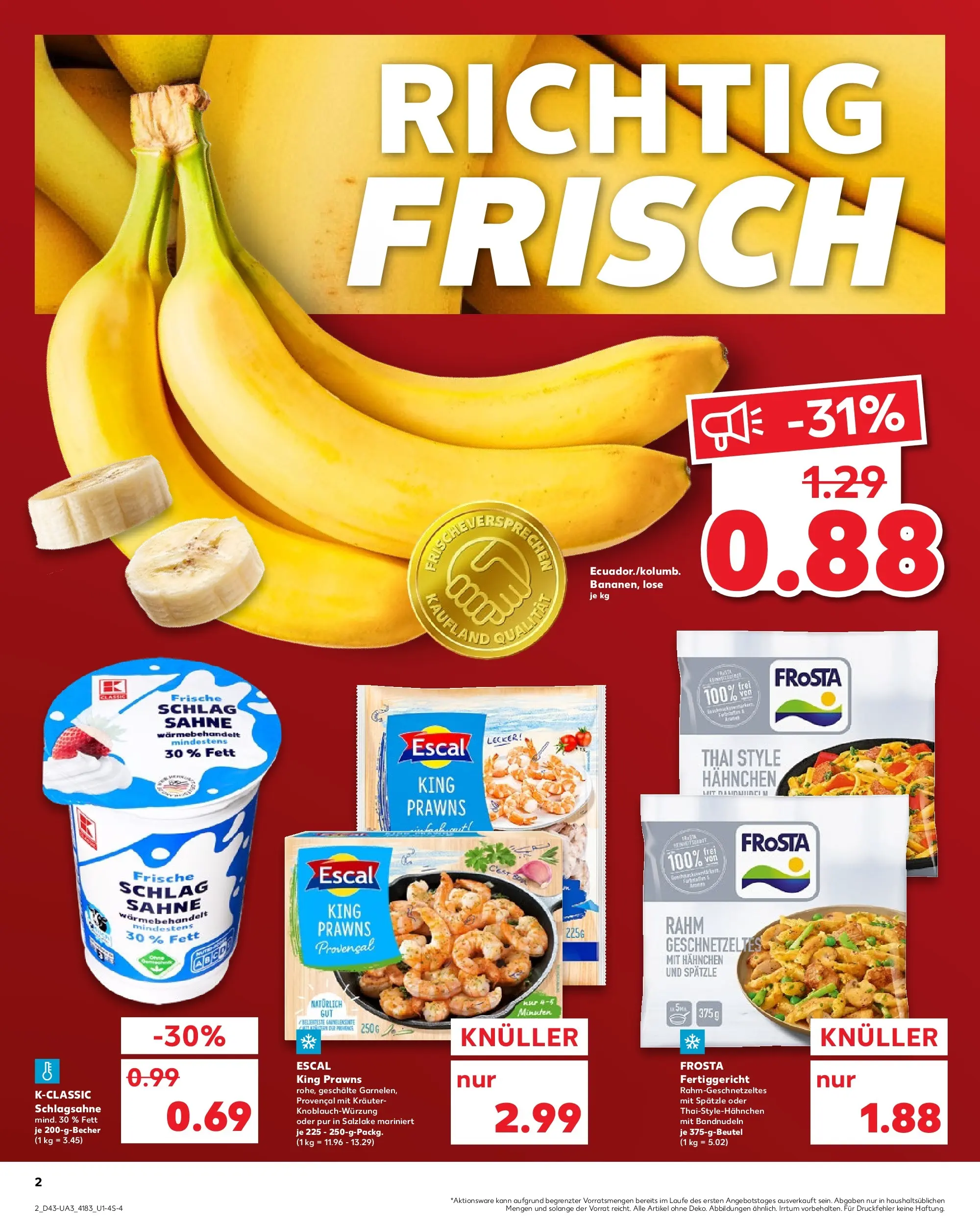 Prospekt Kaufland ab 23.10.2025 » Angebote und Werbung Online | Seite: 2 | Produkte: Hahnchen, Schlagsahne, Frosta, Sahne Prospekt Kaufland ab 23.10.2025 » Angebote Online zum Blättern | Seite: 2 | Produkte: Hahnchen, Schlagsahne, Frosta, Sahne