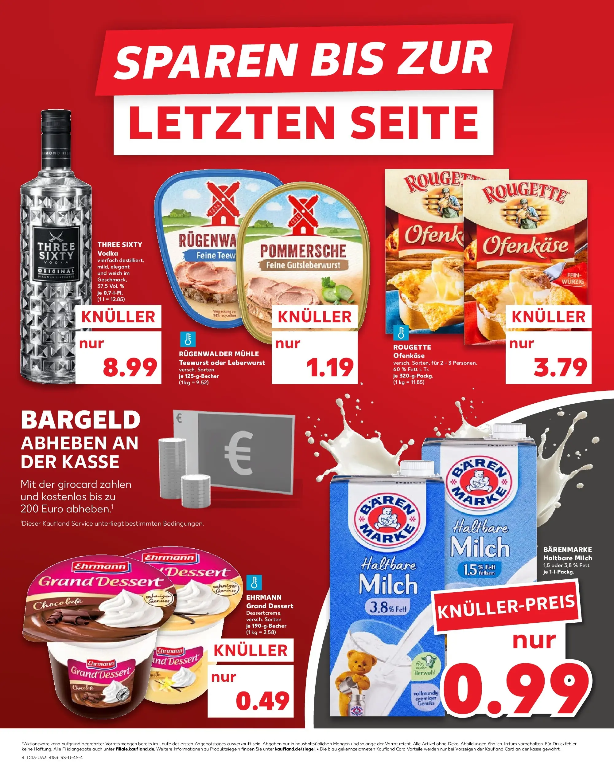 Prospekt Kaufland ab 23.10.2025 » Angebote und Werbung Online | Seite: 4 | Produkte: Milch, Haltbare milch, Rougette ofenkase, Vodka Prospekt Kaufland ab 23.10.2025 » Angebote Online zum Blättern | Seite: 4 | Produkte: Milch, Haltbare milch, Rougette ofenkase, Vodka