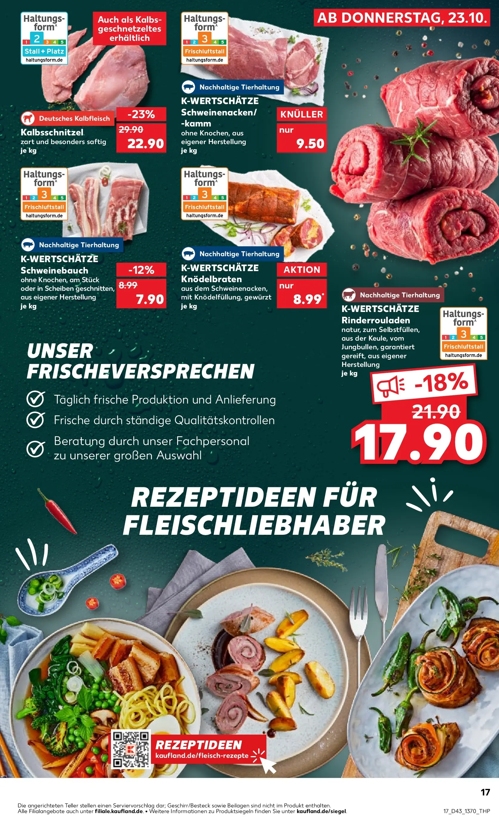 Prospekt Kaufland ab 23.10.2025 » Angebote und Werbung Online | Seite: 21 | Produkte: Rinderrouladen, Schweinebauch Prospekt Kaufland ab 23.10.2025 » Angebote Online zum Blättern | Seite: 21 | Produkte: Rinderrouladen, Schweinebauch