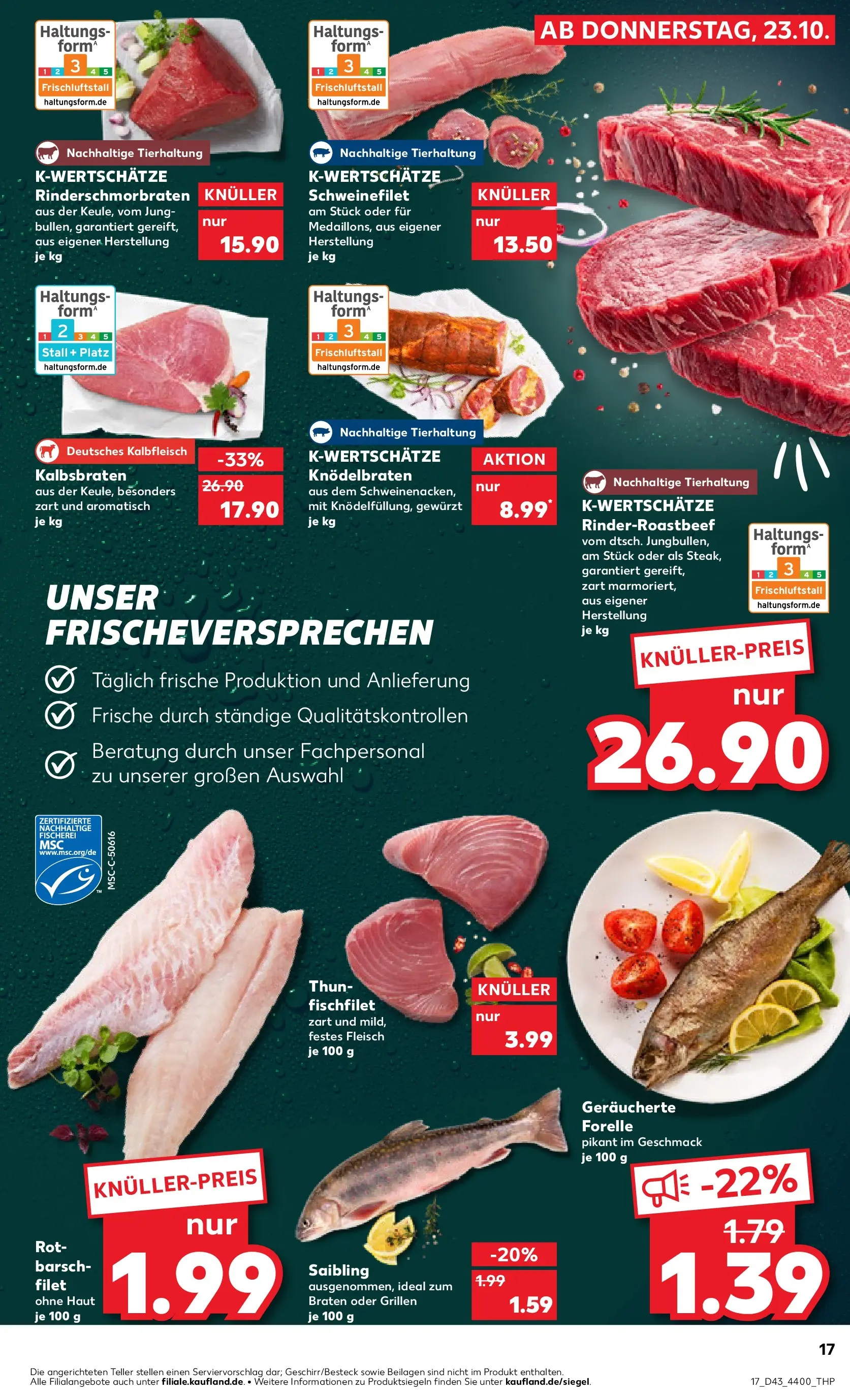 Prospekt Kaufland ab 22.10.2025 » Angebote Online zum Blättern | Seite: 17 | Produkte: Schweinefilet, Fleisch