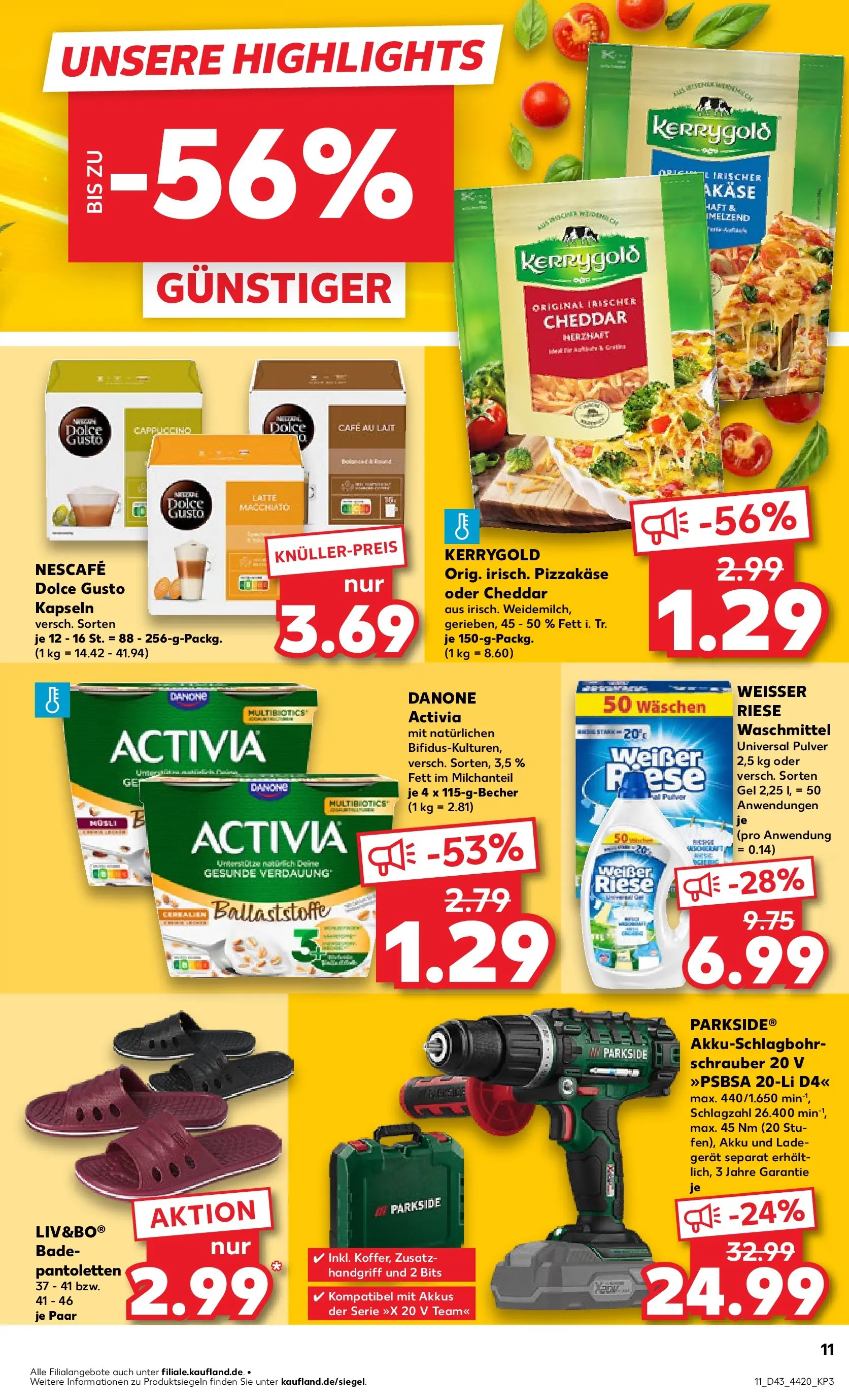 Prospekt Kaufland ab 22.10.2025 » Angebote Online zum Blättern | Seite: 11 | Produkte: Activia, Nescafe, Dolce Gusto kapseln, Ladegerät