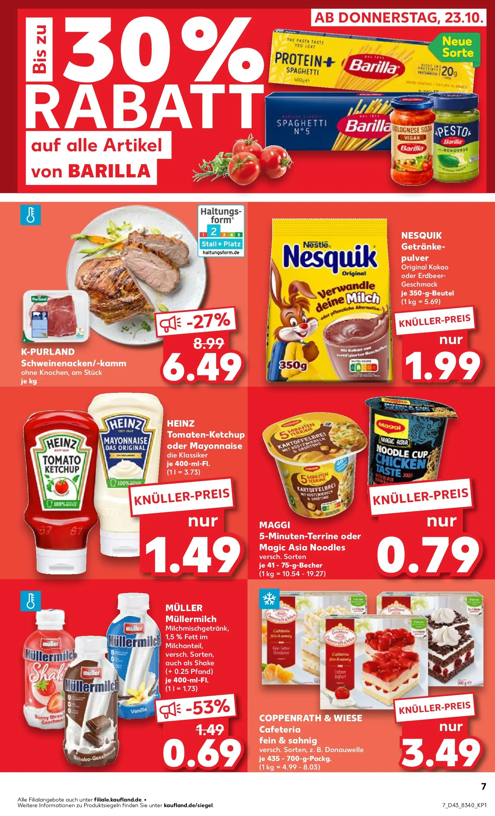 Prospekt Kaufland ab 22.10.2025 » Angebote Online zum Blättern | Seite: 7 | Produkte: Nesquik, Maggi, Milch, Müllermilch