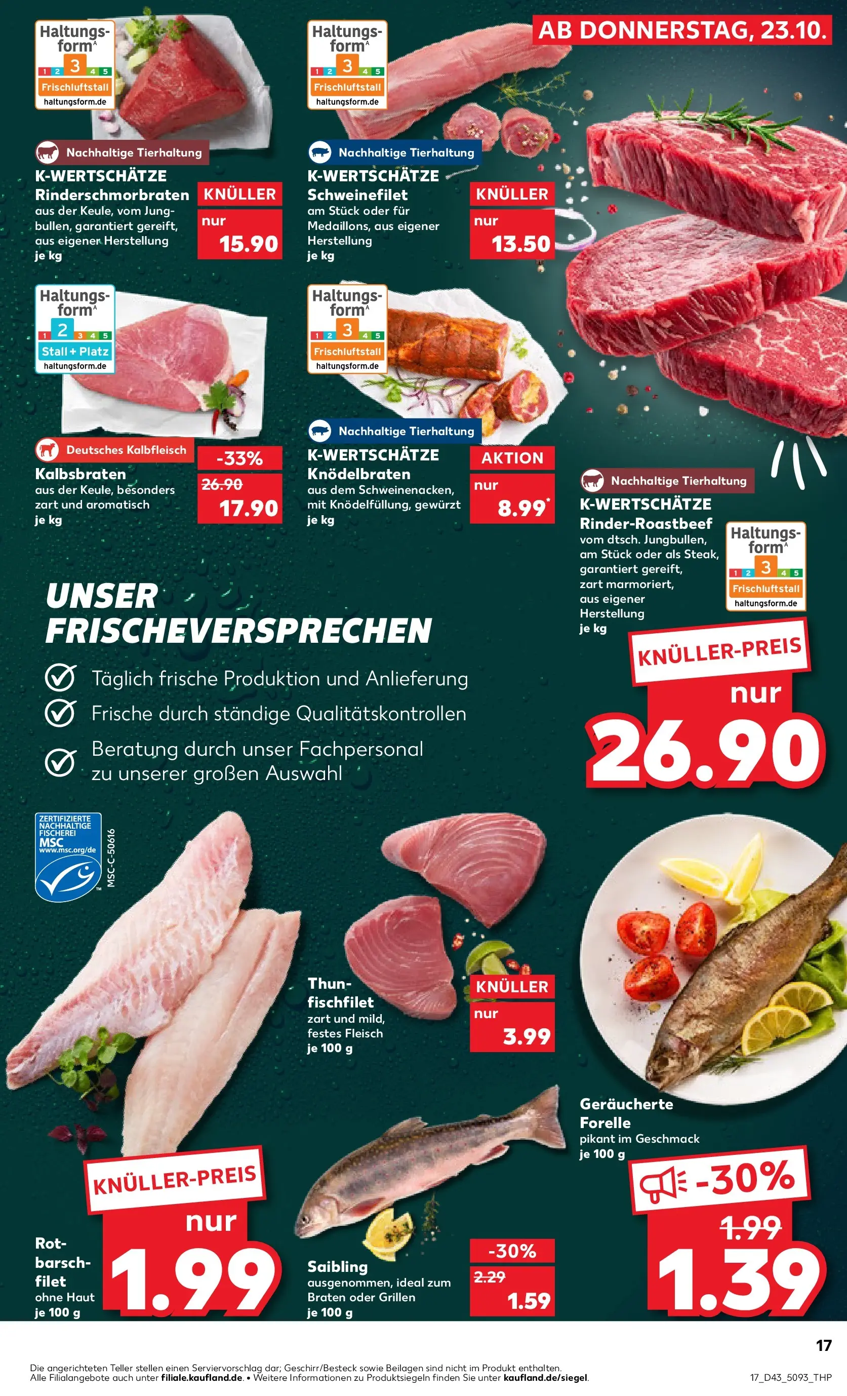 Prospekt Kaufland ab 22.10.2025 » Angebote Online zum Blättern | Seite: 17 | Produkte: Schweinefilet, Fleisch
