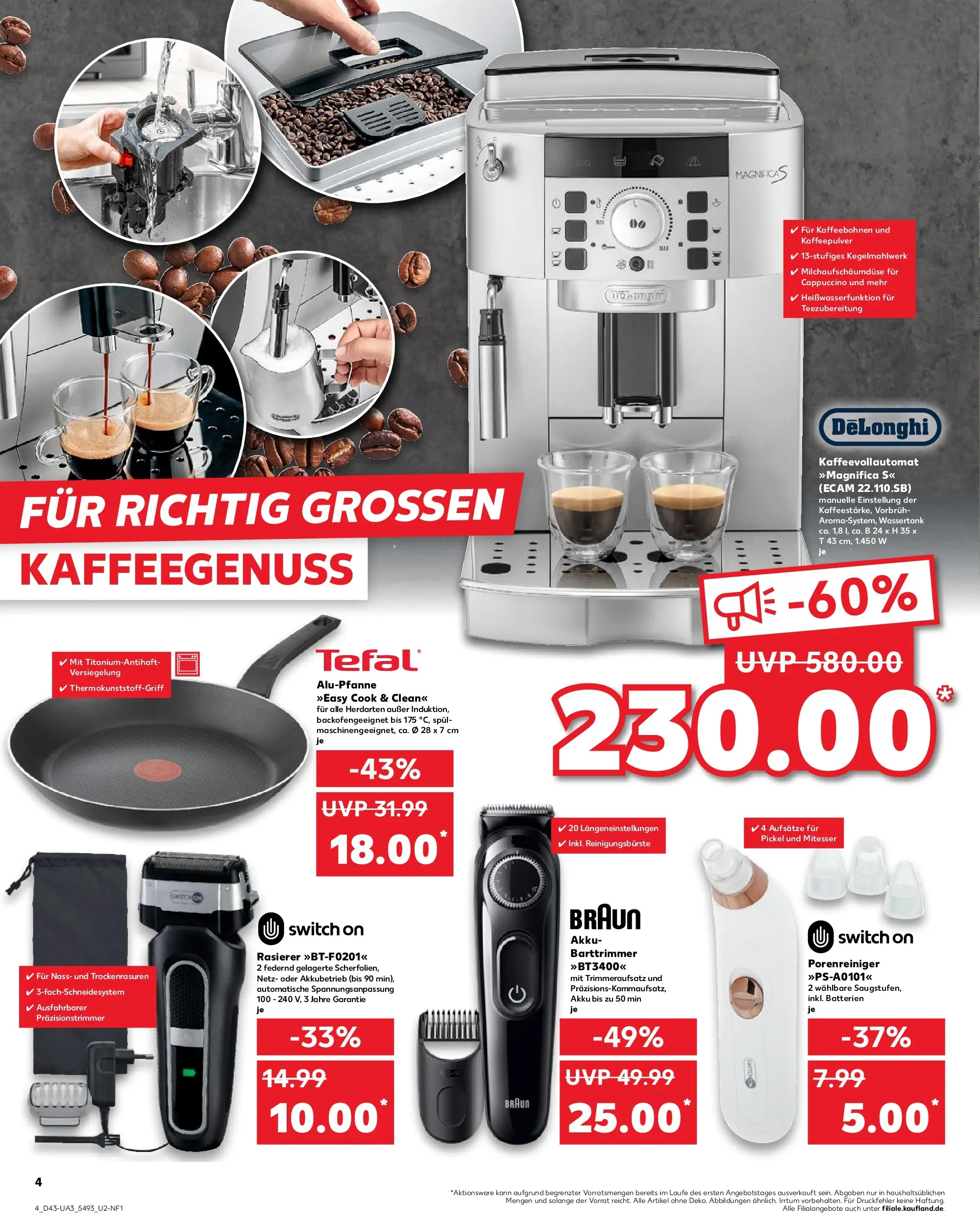Prospekt Kaufland ab 23.10.2025 » Angebote und Werbung Online | Seite: 4 | Produkte: Rasierer, Batterien, Kaffeevollautomat Prospekt Kaufland ab 23.10.2025 » Angebote Online zum Blättern | Seite: 4 | Produkte: Rasierer, Batterien, Kaffeevollautomat