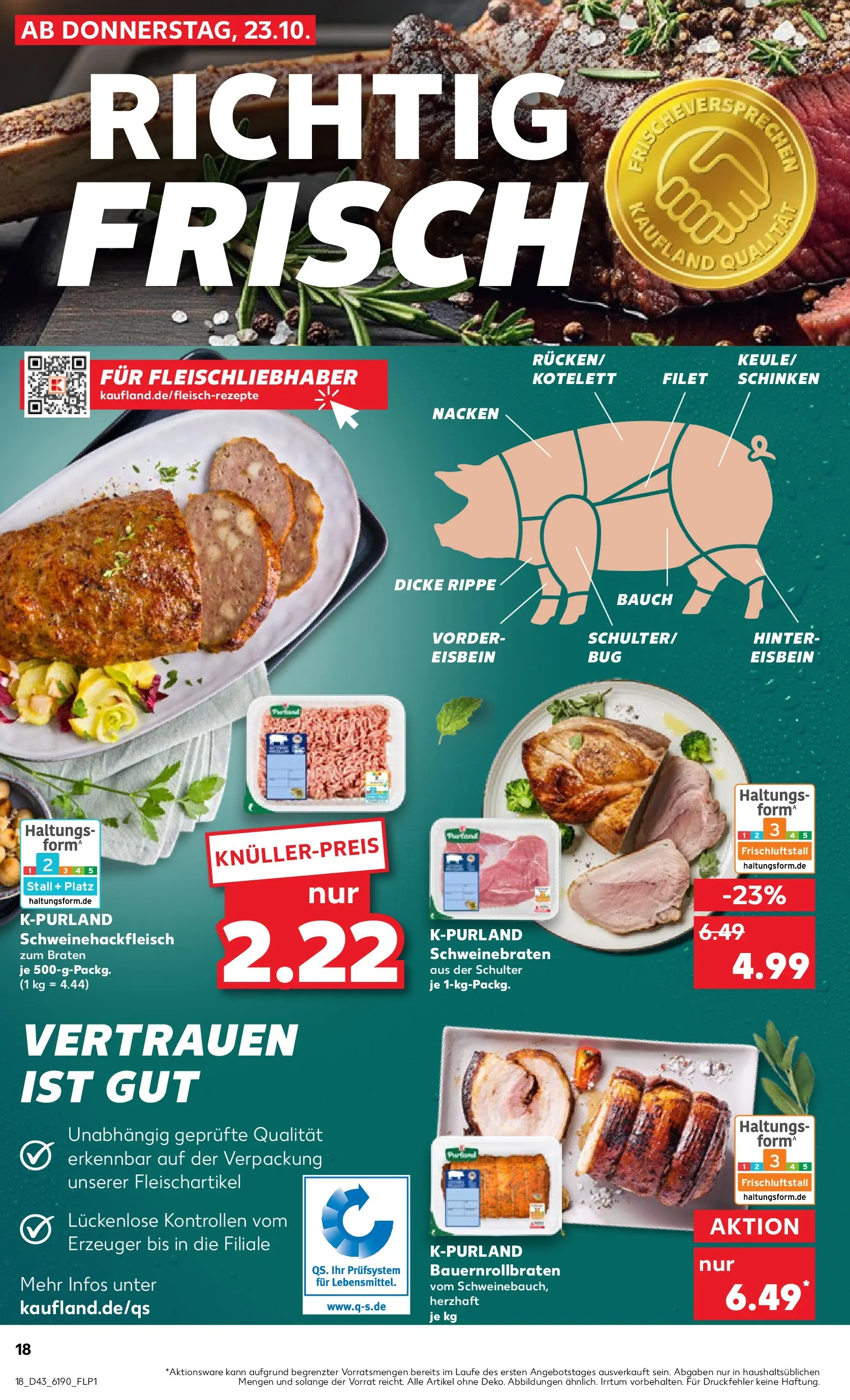 Prospekt Kaufland ab 23.10.2025 » Angebote Online zum Blättern | Seite: 18 | Produkte: Schinken
