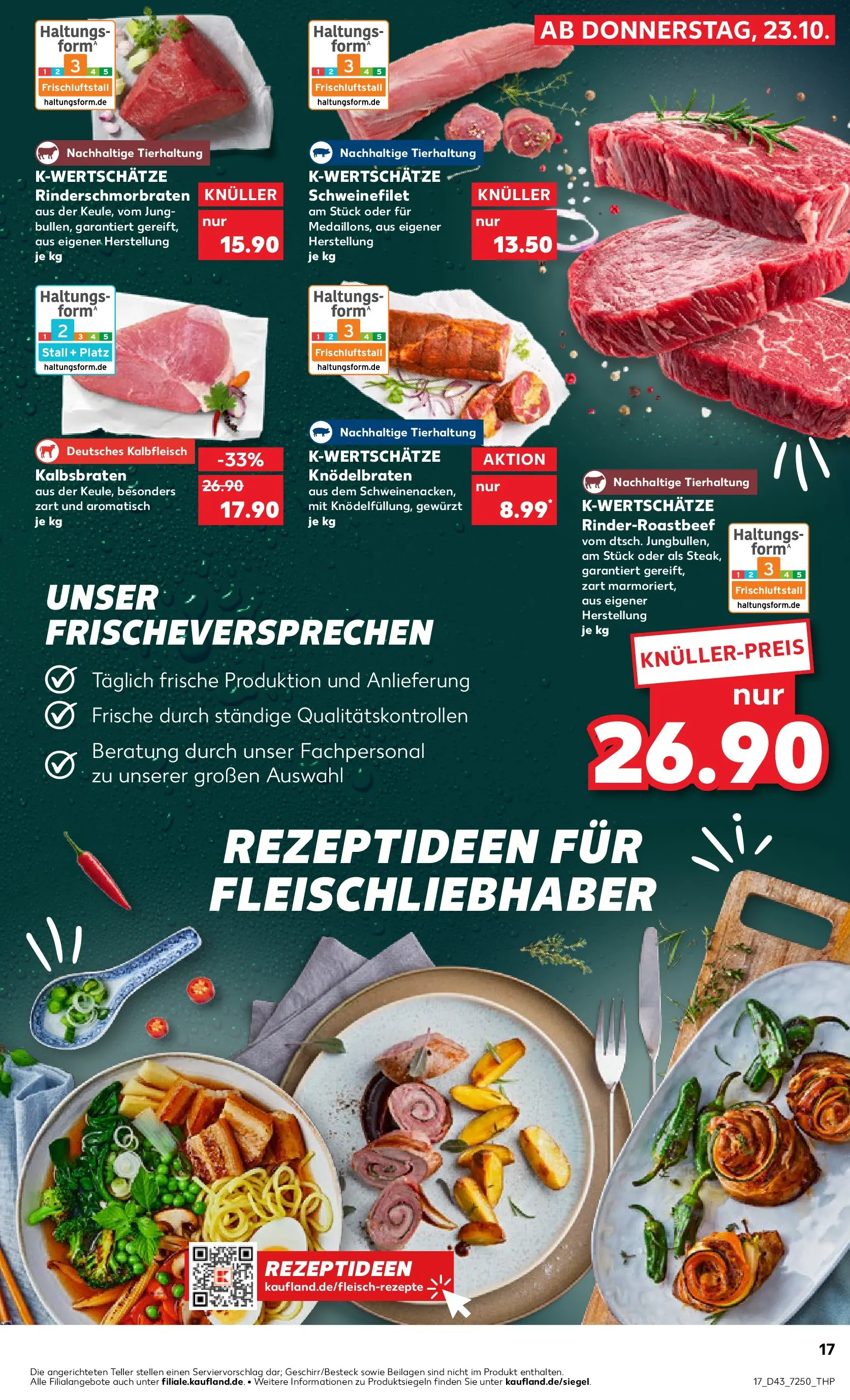 Prospekt Kaufland ab 23.10.2025 » Angebote Online zum Blättern | Seite: 17 | Produkte: Schweinefilet