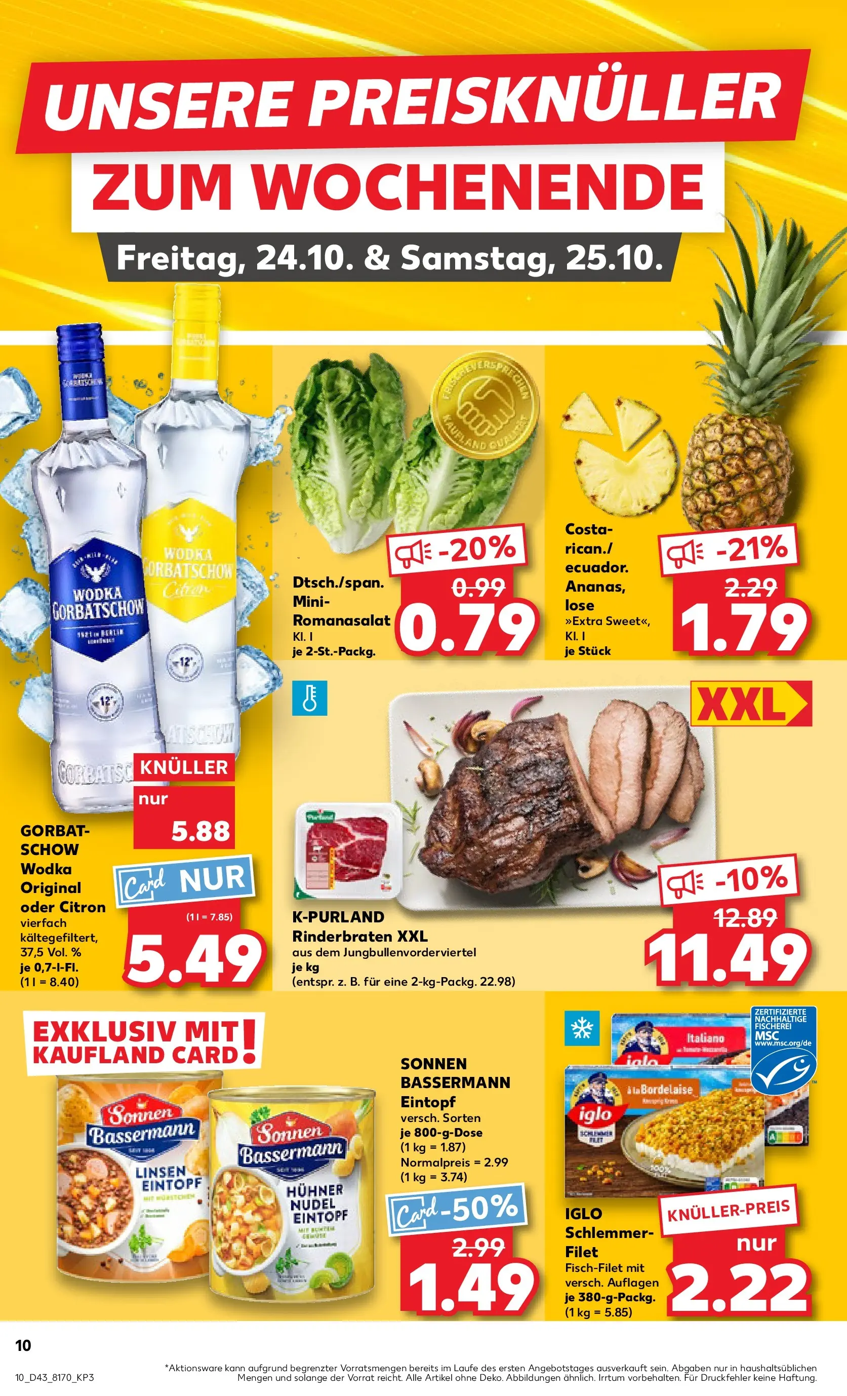 Prospekt Kaufland ab 23.10.2025 » Angebote Online zum Blättern | Seite: 10 | Produkte: Rinderbraten, Iglo, Vodka, Wodka
