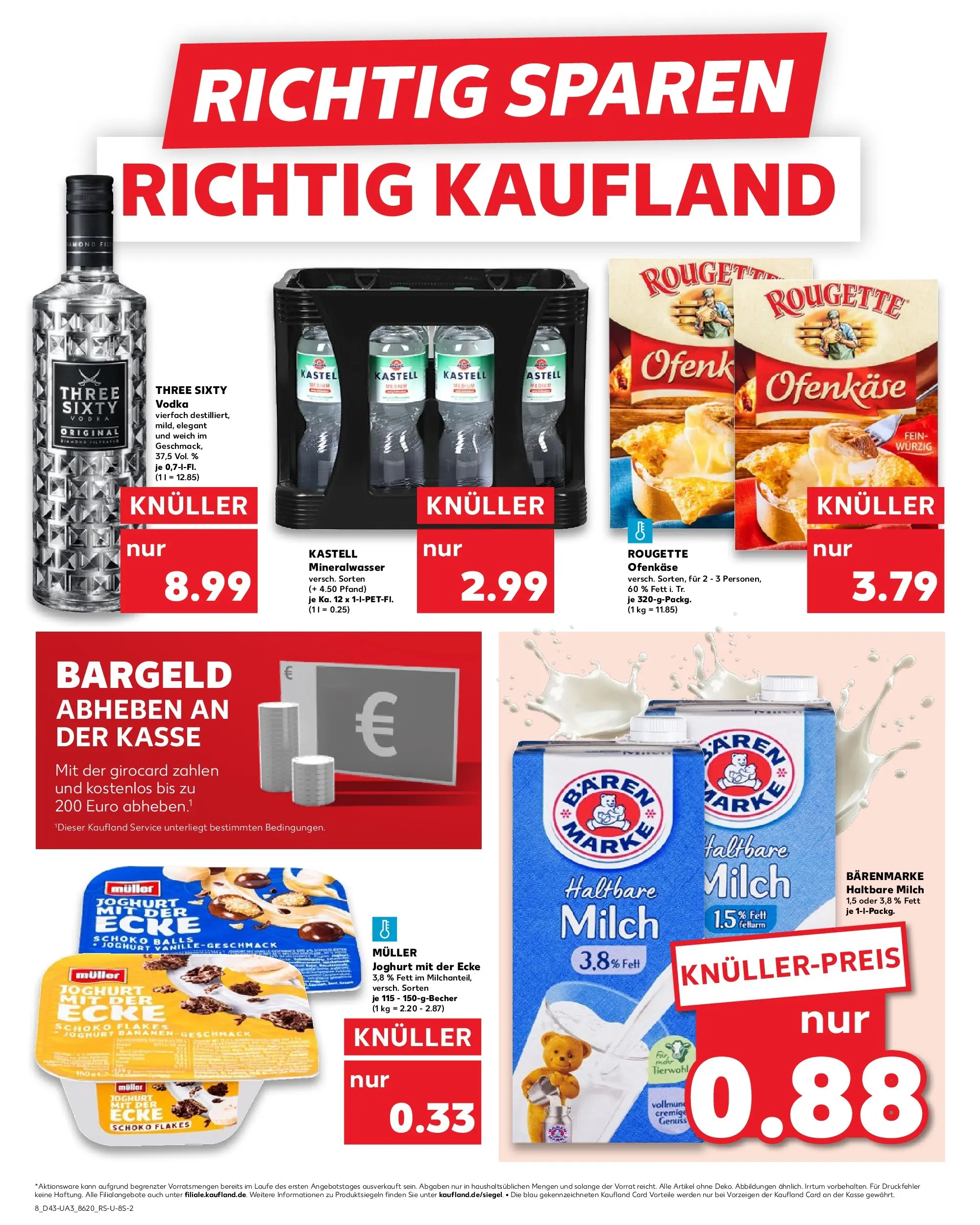 Prospekt Kaufland ab 23.10.2025 » Angebote und Werbung Online | Seite: 8 | Produkte: Milch, Rougette ofenkase, Mineralwasser, Vodka Prospekt Kaufland ab 23.10.2025 » Angebote Online zum Blättern | Seite: 8 | Produkte: Milch, Rougette ofenkase, Mineralwasser, Vodka