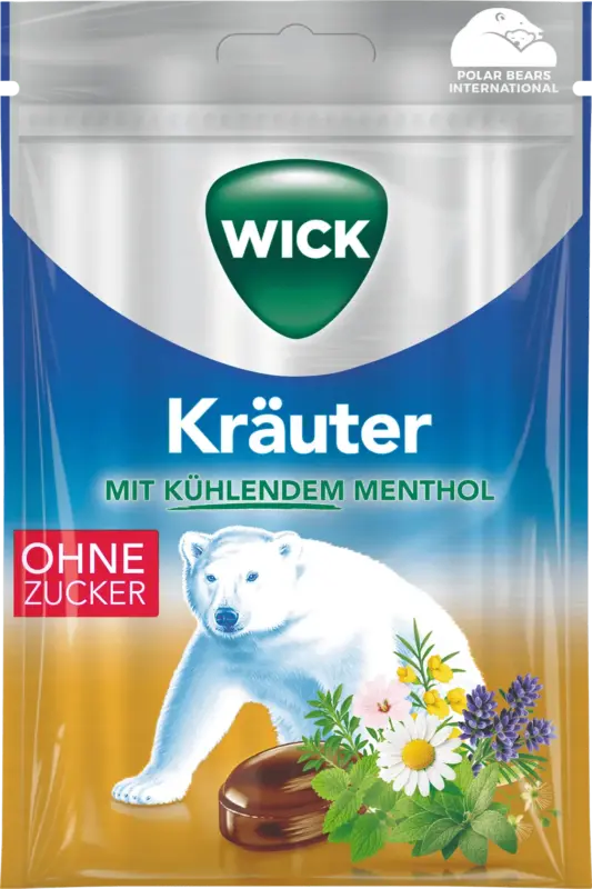 Wick Bonbon, Kräuter mit Menthol, zuckerfrei