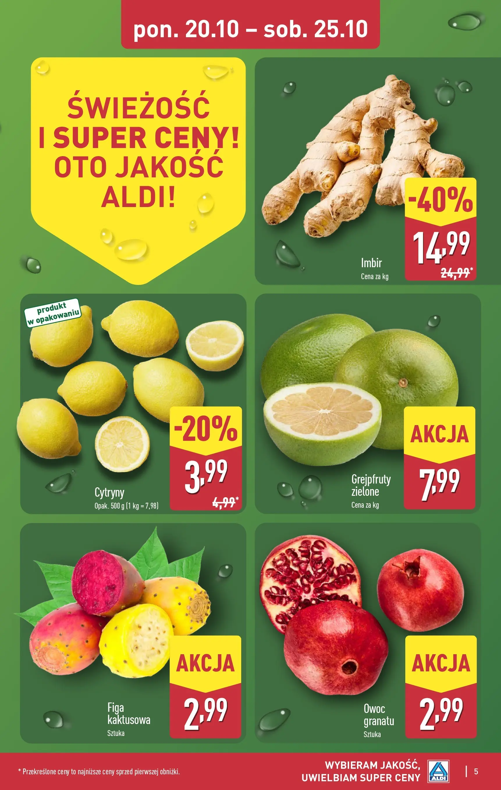Aldi - Aż do 80% taniej w ALDI od 19.10.2025 - Ulotka PDF, promocje | Strona: 5 | Produkty: Imbir, Cytryny