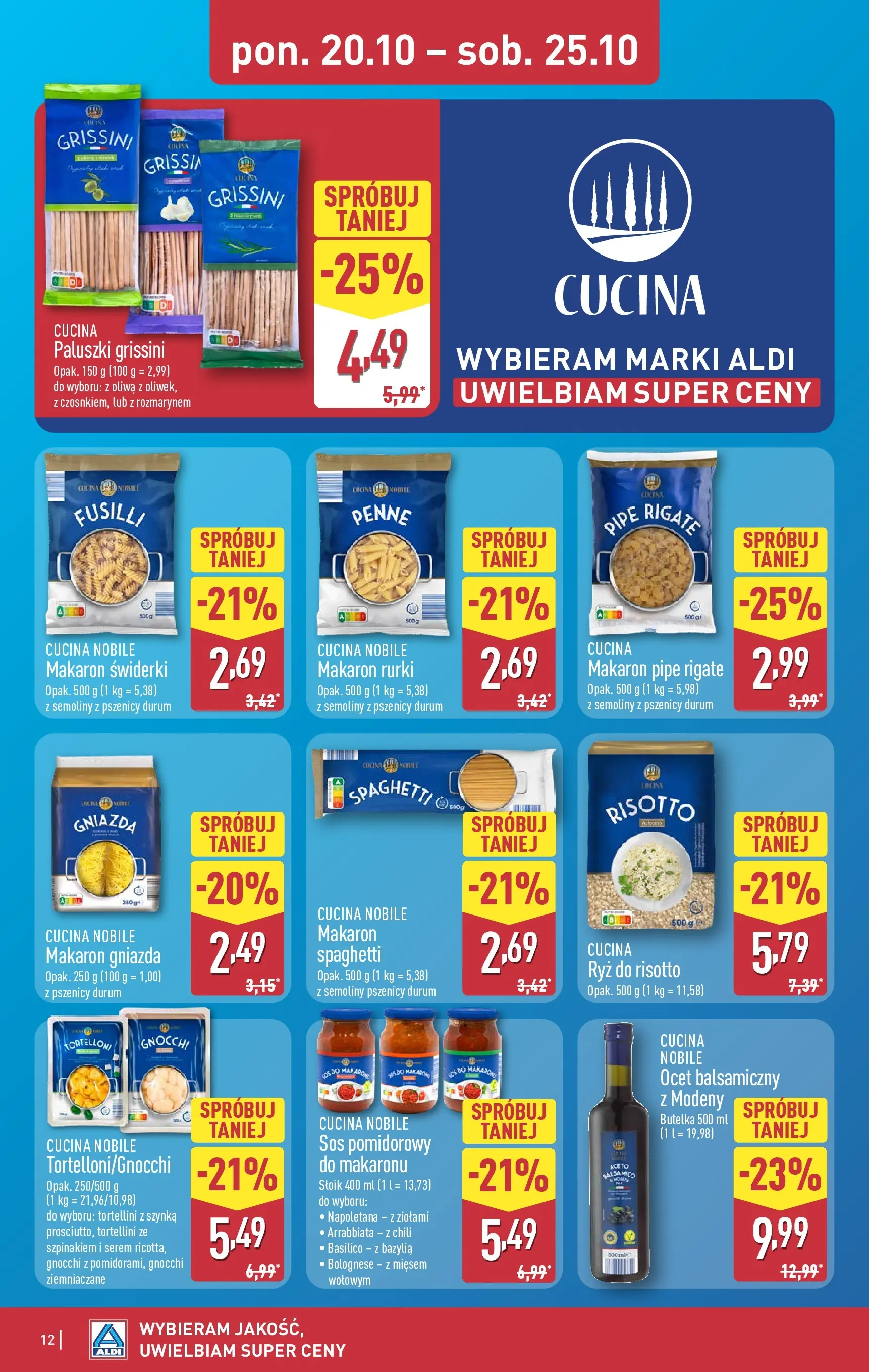 Aldi - Aż do 80% taniej w ALDI od 19.10.2025 - Ulotka PDF, promocje | Strona: 12 | Produkty: Chili, Tortellini, Szynka, Ocet balsamiczny