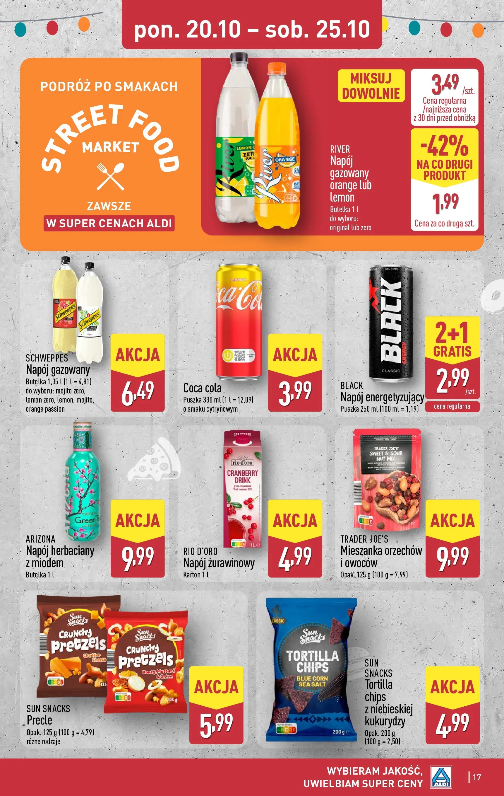 Aldi - Aż do 80% taniej w ALDI od 19.10.2025 - Ulotka PDF, promocje | Strona: 17 | Produkty: Coca cola, Tortilla, Cheddar