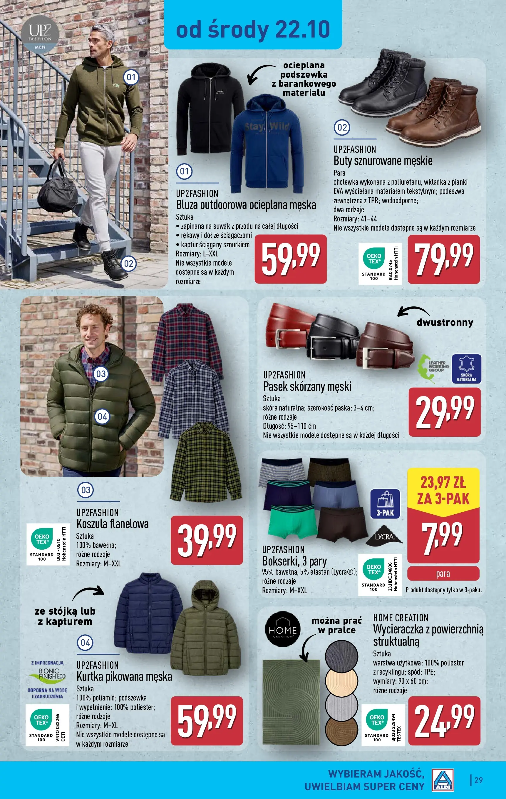 Aldi - Aż do 80% taniej w ALDI od 19.10.2025 - Ulotka PDF, promocje | Strona: 29 | Produkty: Koszula, Buty, Pianki, Finish