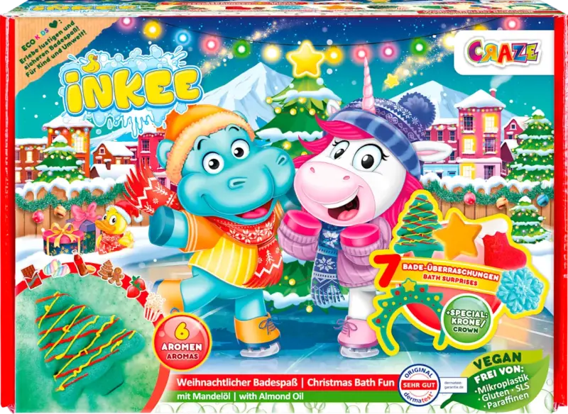 CRAZE Geschekset Kinder Badezusatz Hippo Box Christmas 8tlg