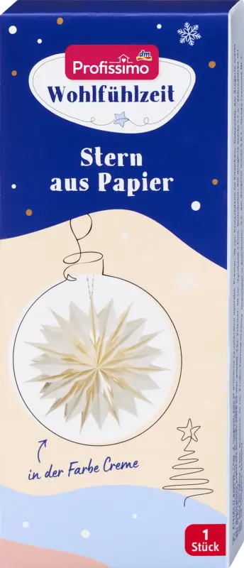 Profissimo Stern aus Papier, creme