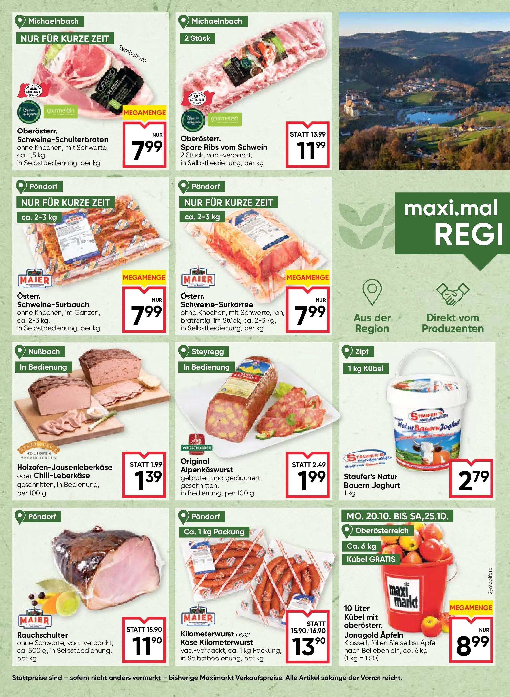 Maximarkt Vöcklabruck, Wels von 23.10.2025 - Aktuelle Angebote | Seite: 6 | Produkte: Käse, Joghurt, Äpfel