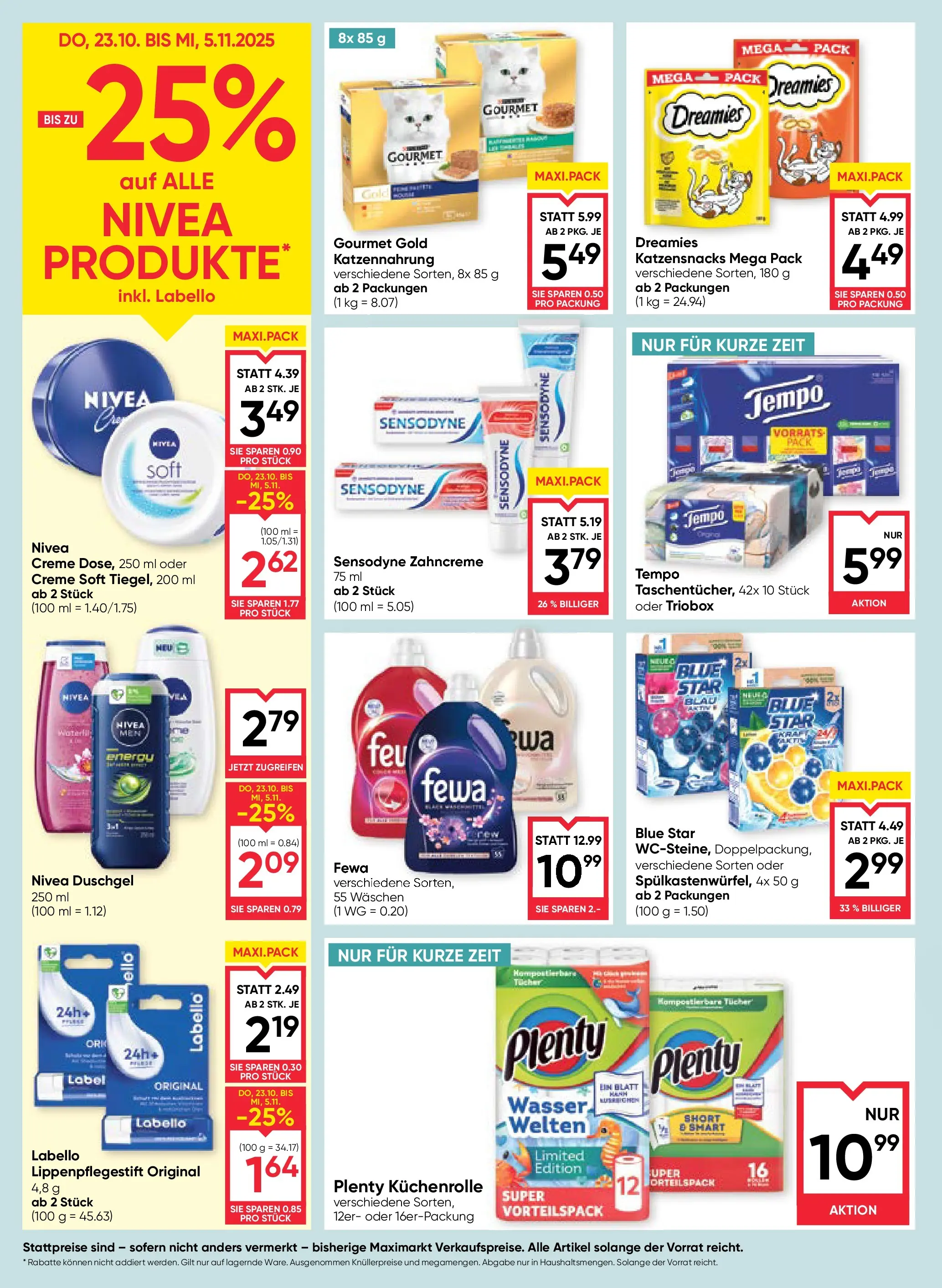 Maximarkt Vöcklabruck, Wels von 23.10.2025 - Aktuelle Angebote | Seite: 16 | Produkte: Wasser, Creme, Duschgel