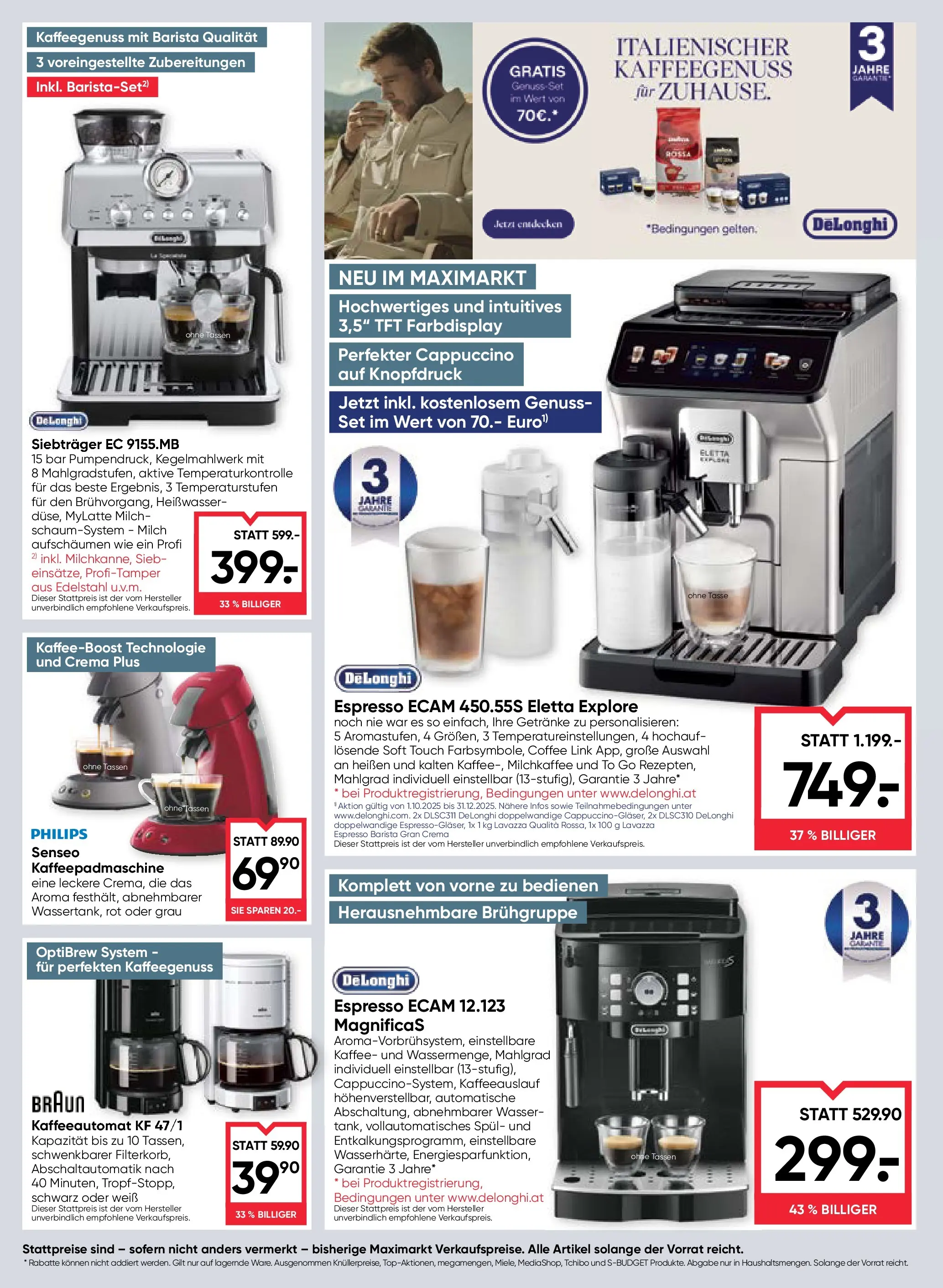 Maximarkt Vöcklabruck, Wels von 23.10.2025 - Aktuelle Angebote | Seite: 18 | Produkte: Wasser, Milch, Kaffee