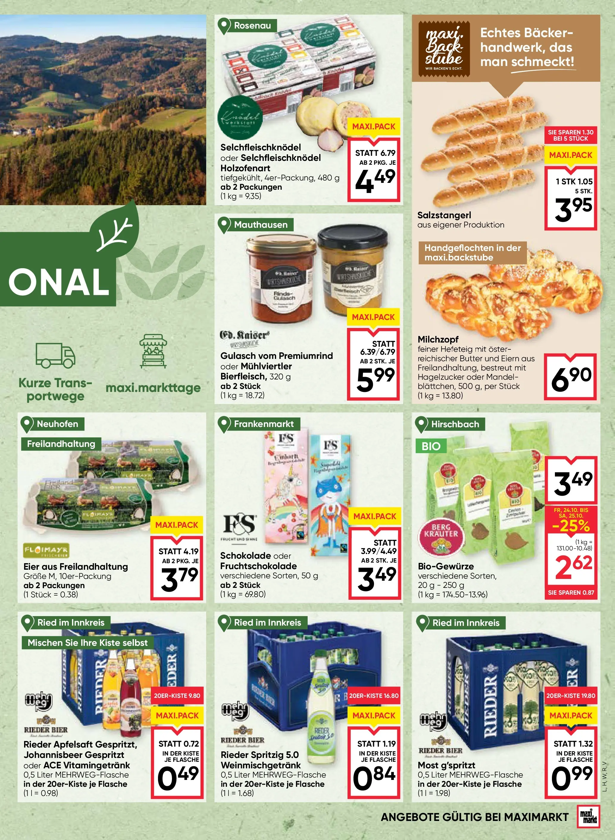 Maximarkt Vöcklabruck, Wels von 23.10.2025 - Aktuelle Angebote | Seite: 7 | Produkte: Planche de surf, Butter, Schokolade, Bier