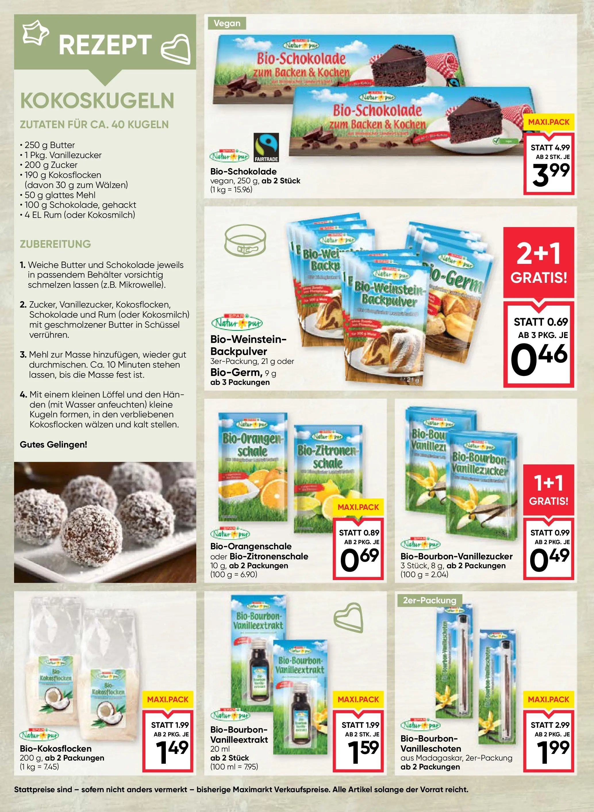 Maximarkt Backgenuss Vöcklabruck, Ried von 22.10.2025 - Aktuelle Angebote | Seite: 10 | Produkte: Wasser, Zucker, Butter, Schokolade