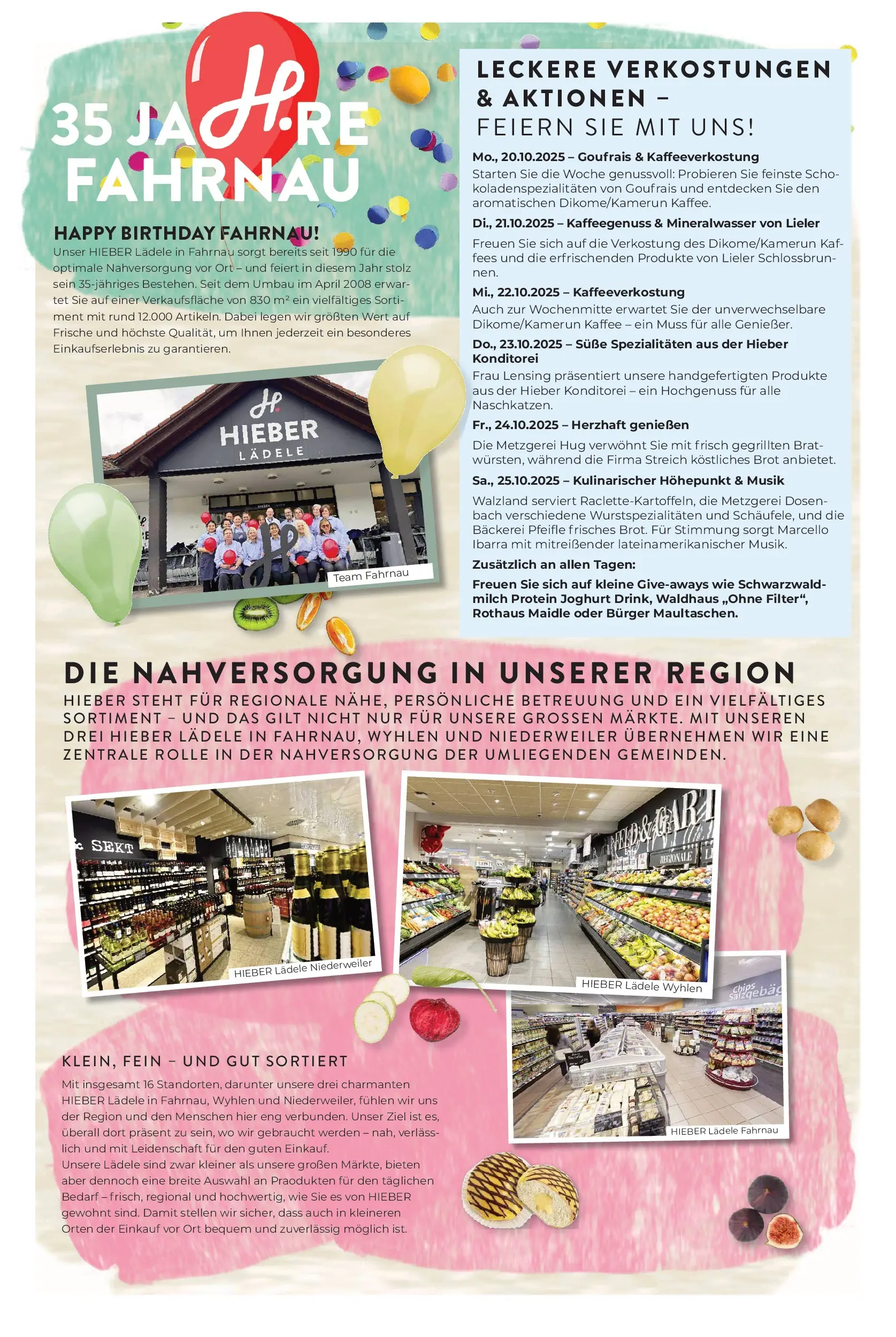 Entdecke - Hieber's Frischecenter: Meine Woche (ab 19.10.2025) zum Blättern | Seite: 2 | Produkte: Joghurt, Sekt, Mineralwasser, Brot