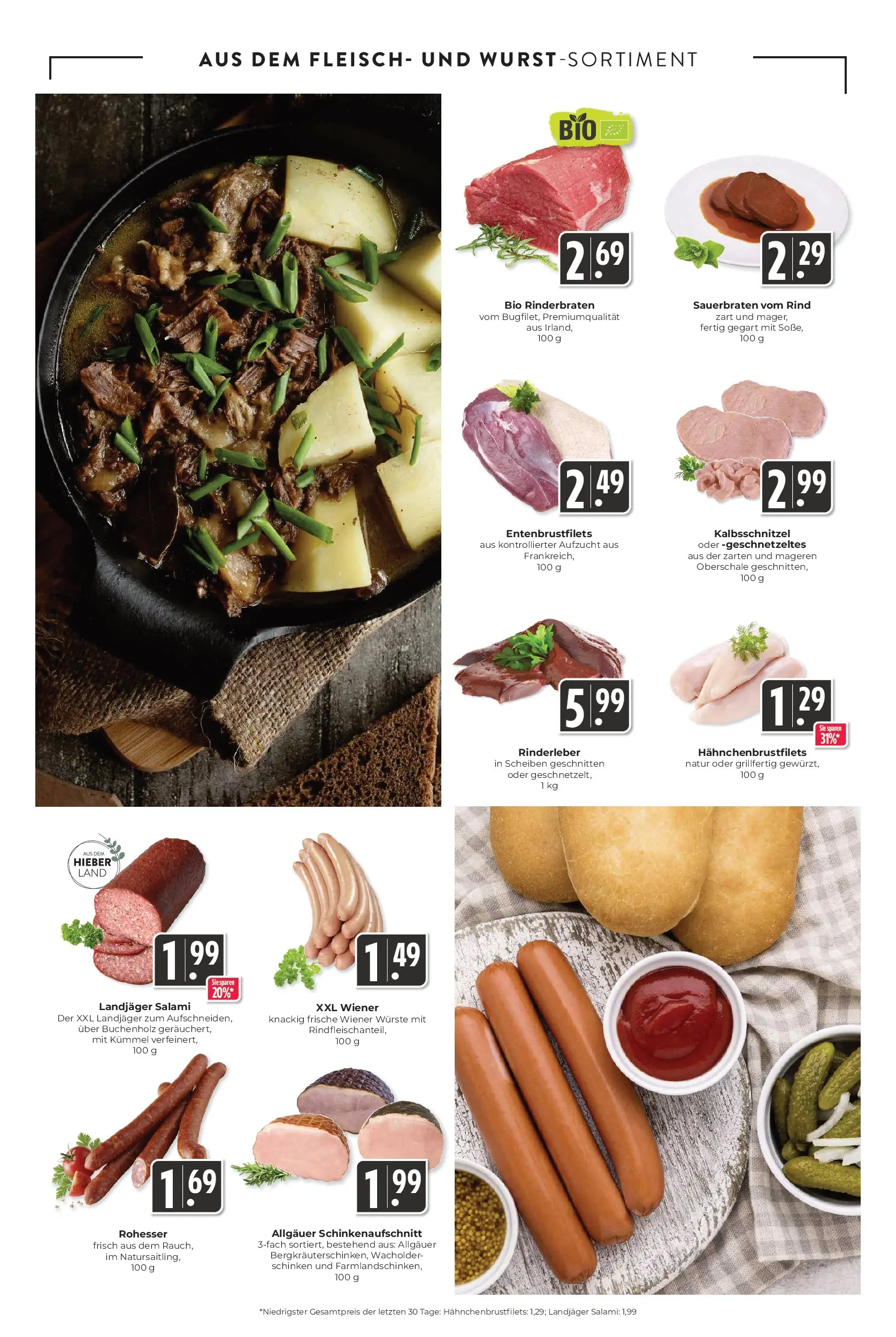 Entdecke - Hieber's Frischecenter: Meine Woche (ab 19.10.2025) zum Blättern | Seite: 5 | Produkte: Rinderbraten, Salami, Schinken, Fleisch