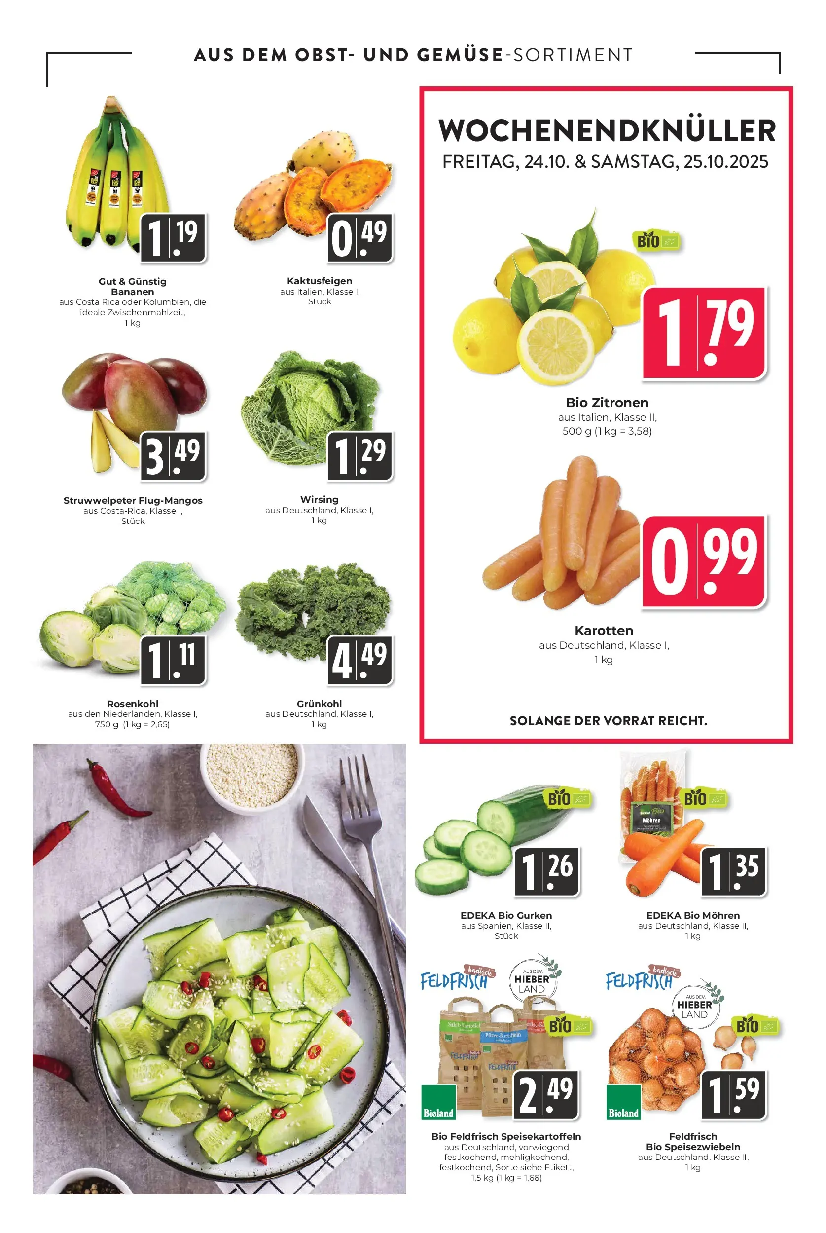 Entdecke - Hieber's Frischecenter: Meine Woche (ab 19.10.2025) zum Blättern | Seite: 10 | Produkte: Bananen, Obst, Gurken, Zitronen