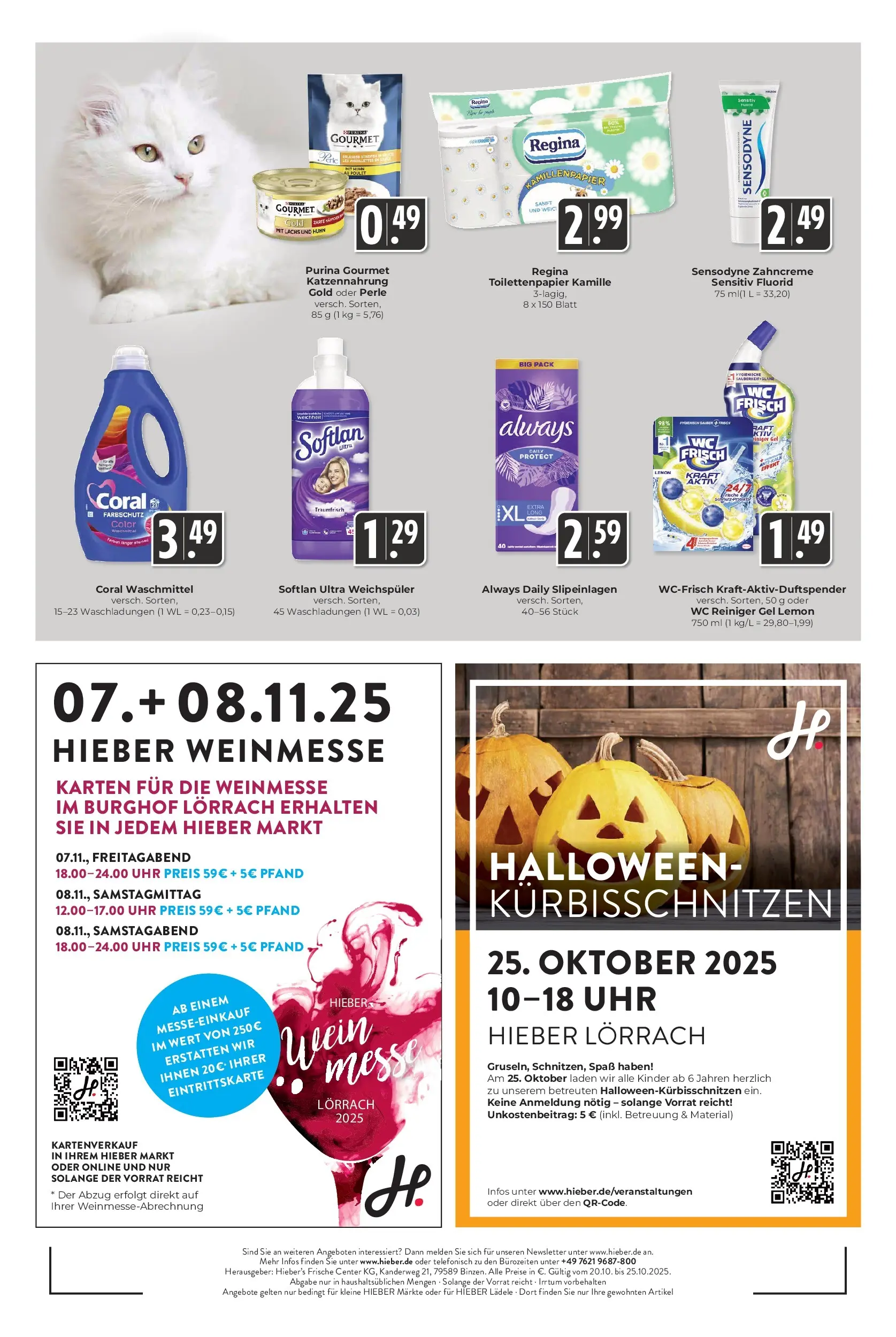 Entdecke - Hieber's Frischecenter: Meine Woche (ab 19.10.2025) zum Blättern | Seite: 16 | Produkte: Coral, Coral waschmittel, Uhr, Toilettenpapier